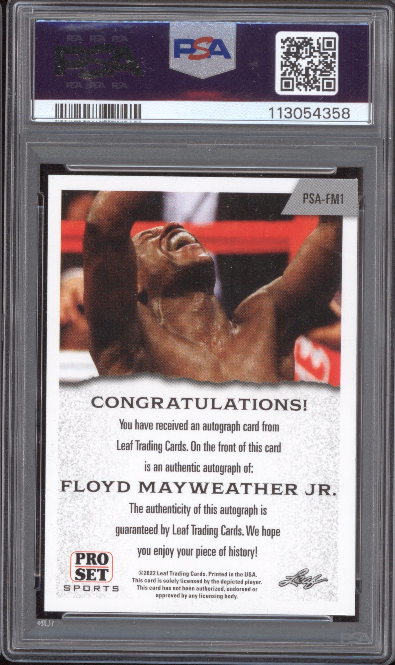 Floyd Mayweather Jr. 2022 Pro Set FM1 Navy Blue Auto 5/6 PSA Authentic - Auto 9