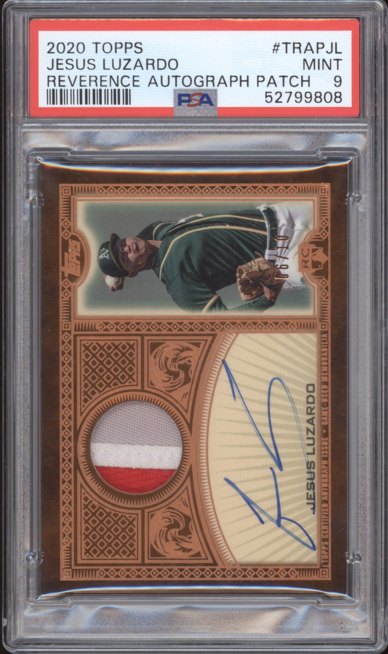 Jesus Luzardo 2020 Topps Reverence TRAPJL Reverence PSA 9