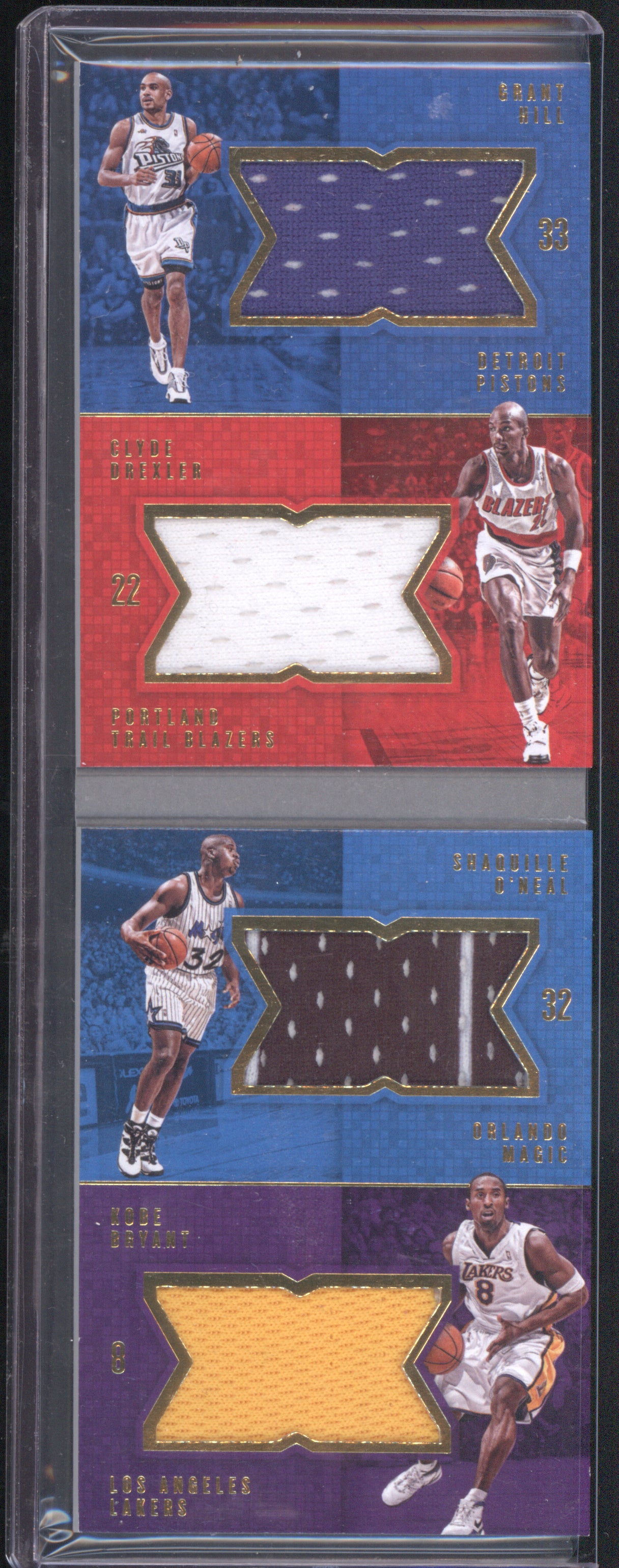 Hill, Drexler, Shaquille O'Neal, Kobe Bryant 2016-17 Panini Preferred Quads /149