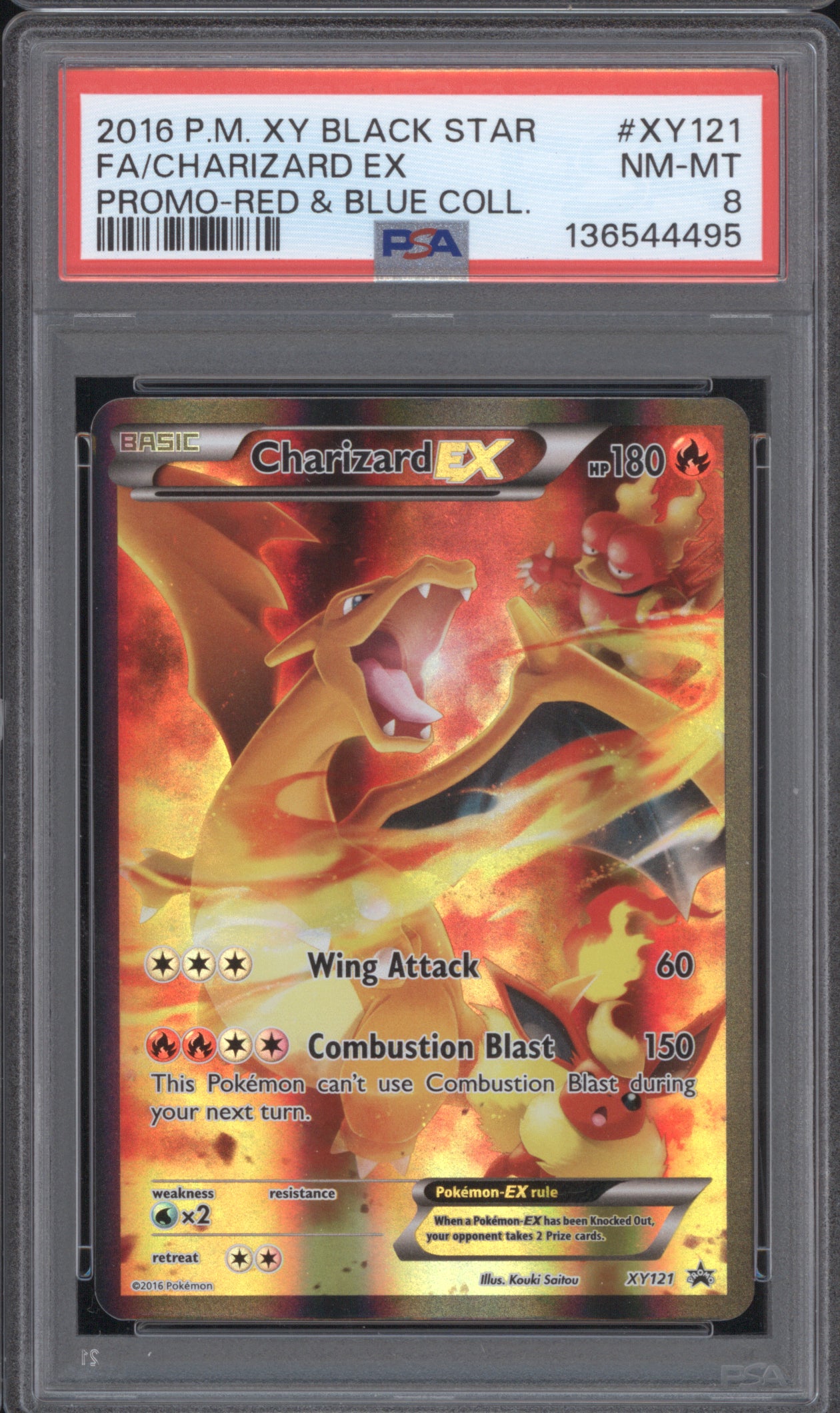 Charizard EX 2016 Pokemon XY Black Star Promo XY121 PSA 8