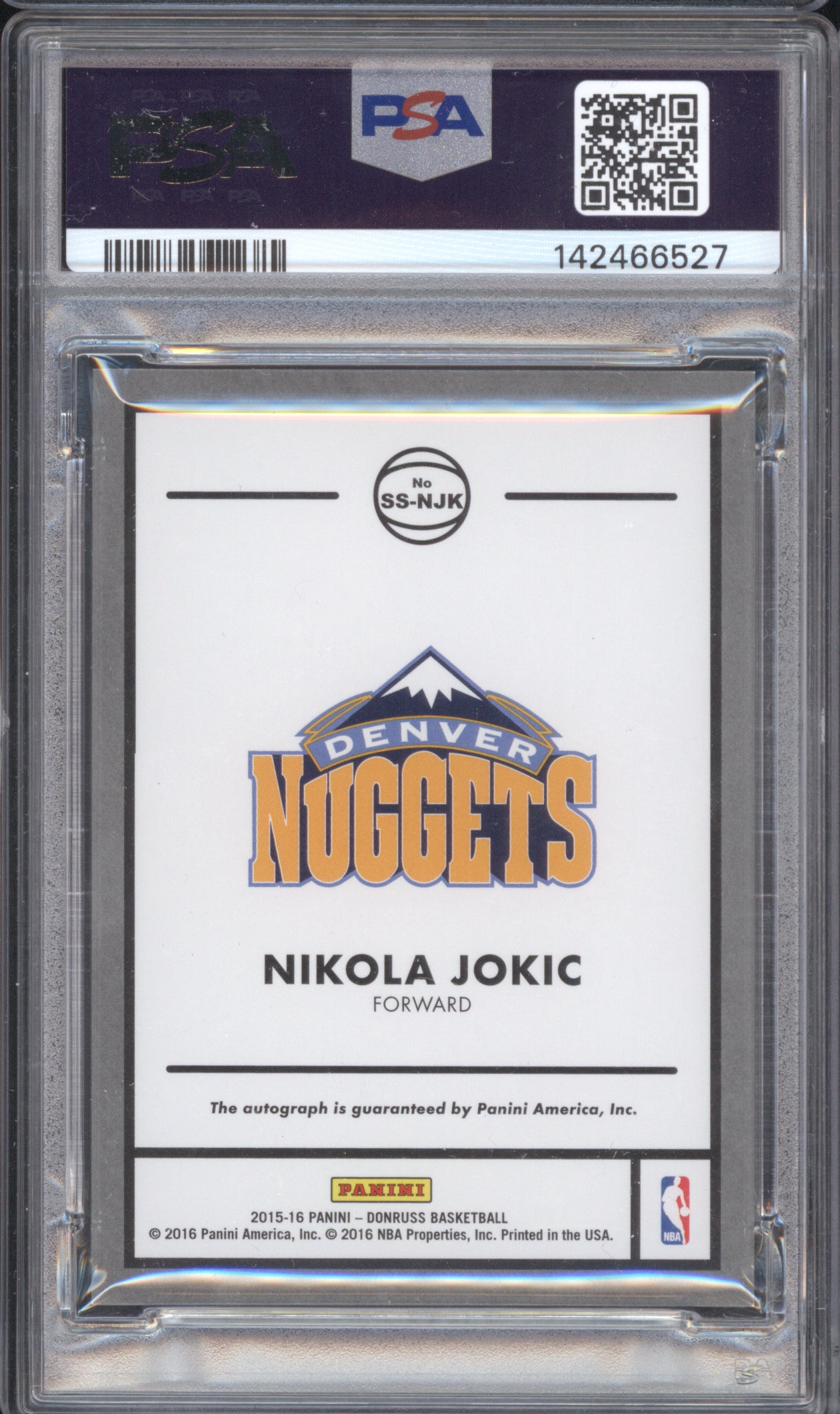 Nikola Jokic 2015 Panini Donruss Signature Series SSNJK RC PSA 8