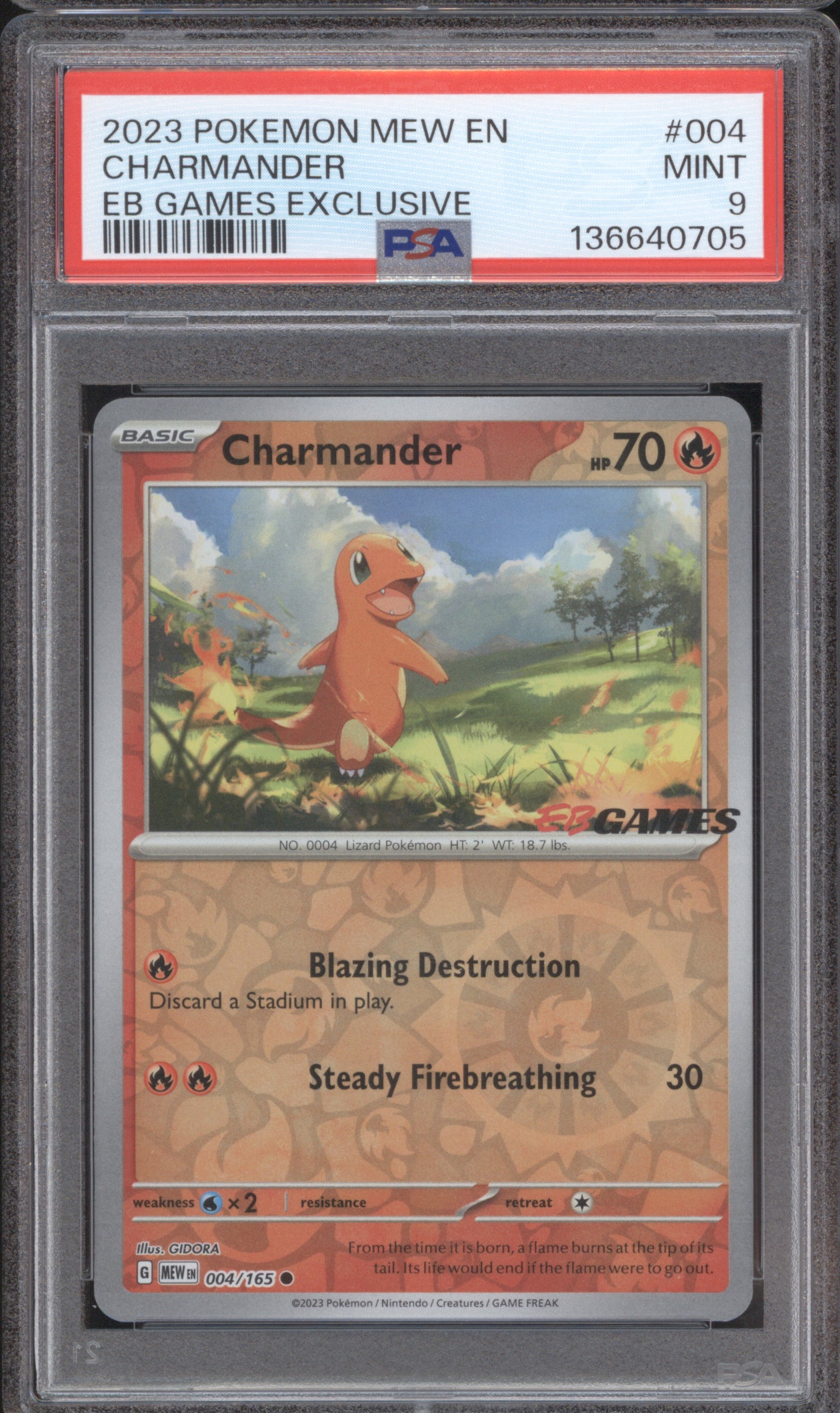 Charmander EB Games Exclusive 2023 Pokemon MEW 004/165 PSA 9