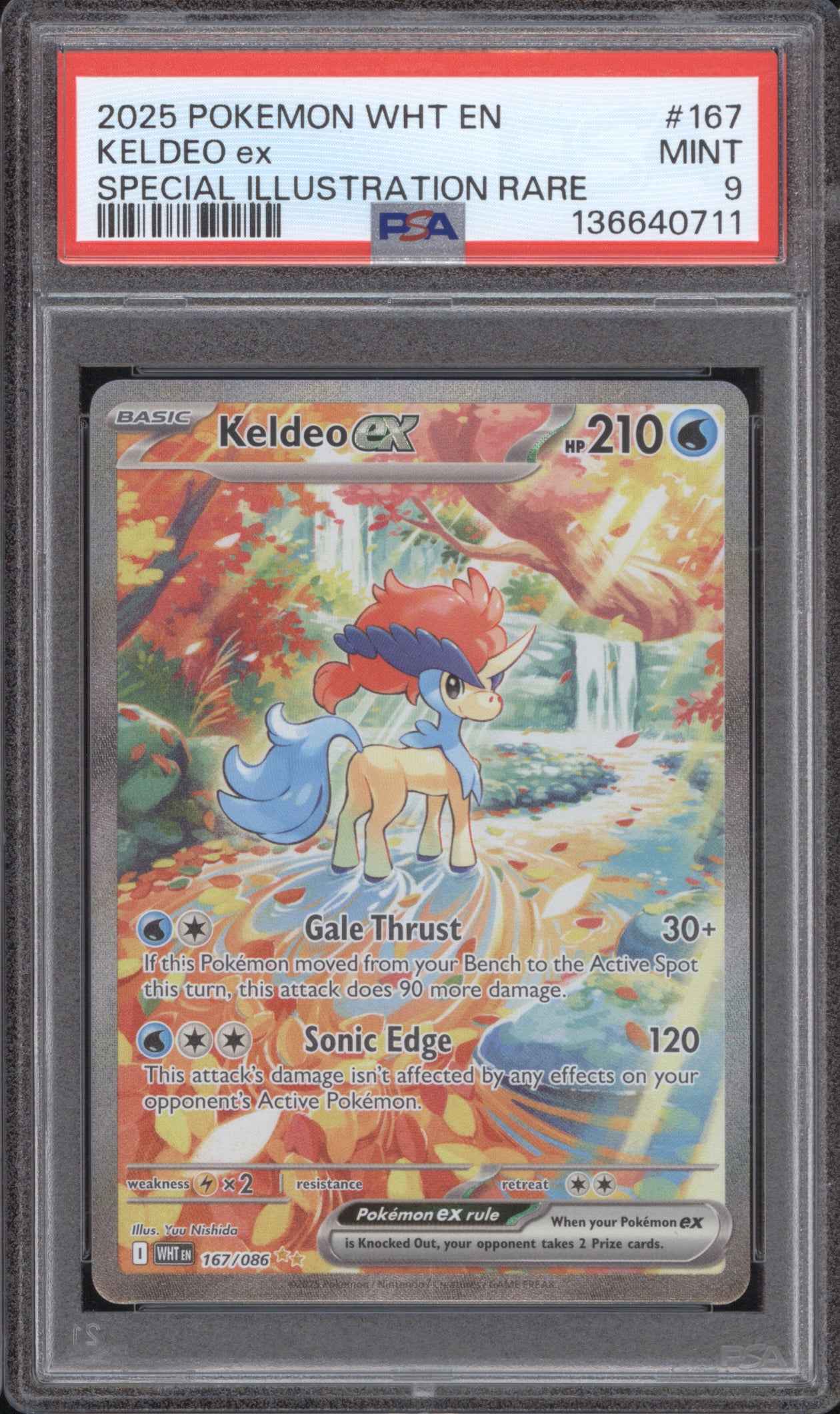 Keldeo ex 2025 Pokemon White Flare WHT 167/086 White Flare PSA 9