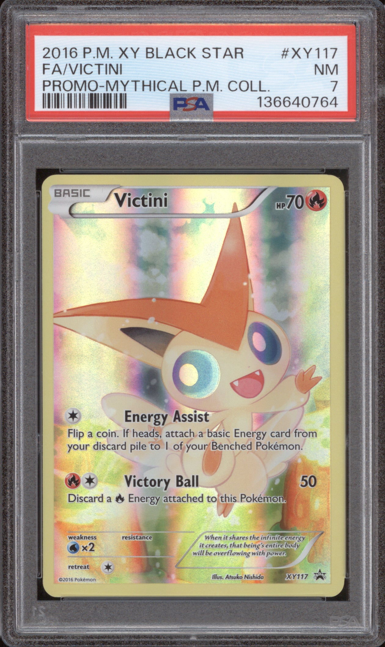 Victini 2016 Pokemon Black Star Promo Mythical Pokemon Collection XY117 PSA 7