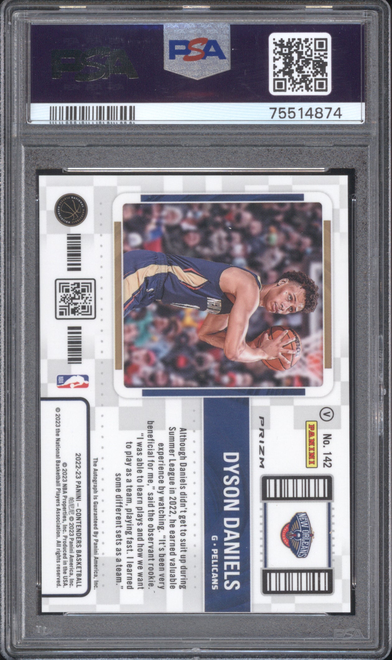 Dyson Daniels 2022 Panini Contenders 142 Variation Auto Premium PSA 9