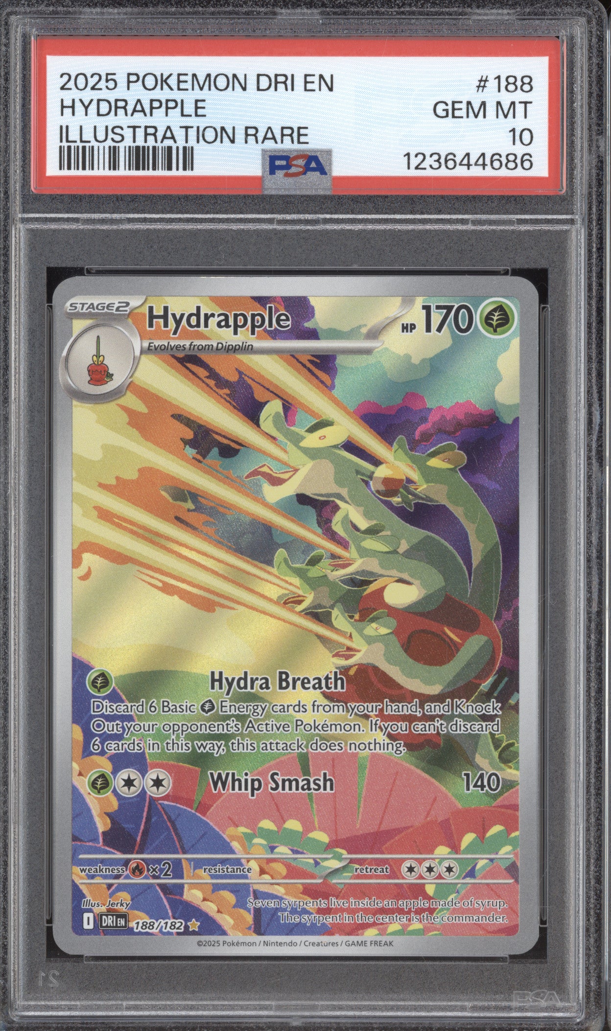 2025 Pokemon Destined Rivals DRI 188 Hydrapple Illustration Rare PSA 10