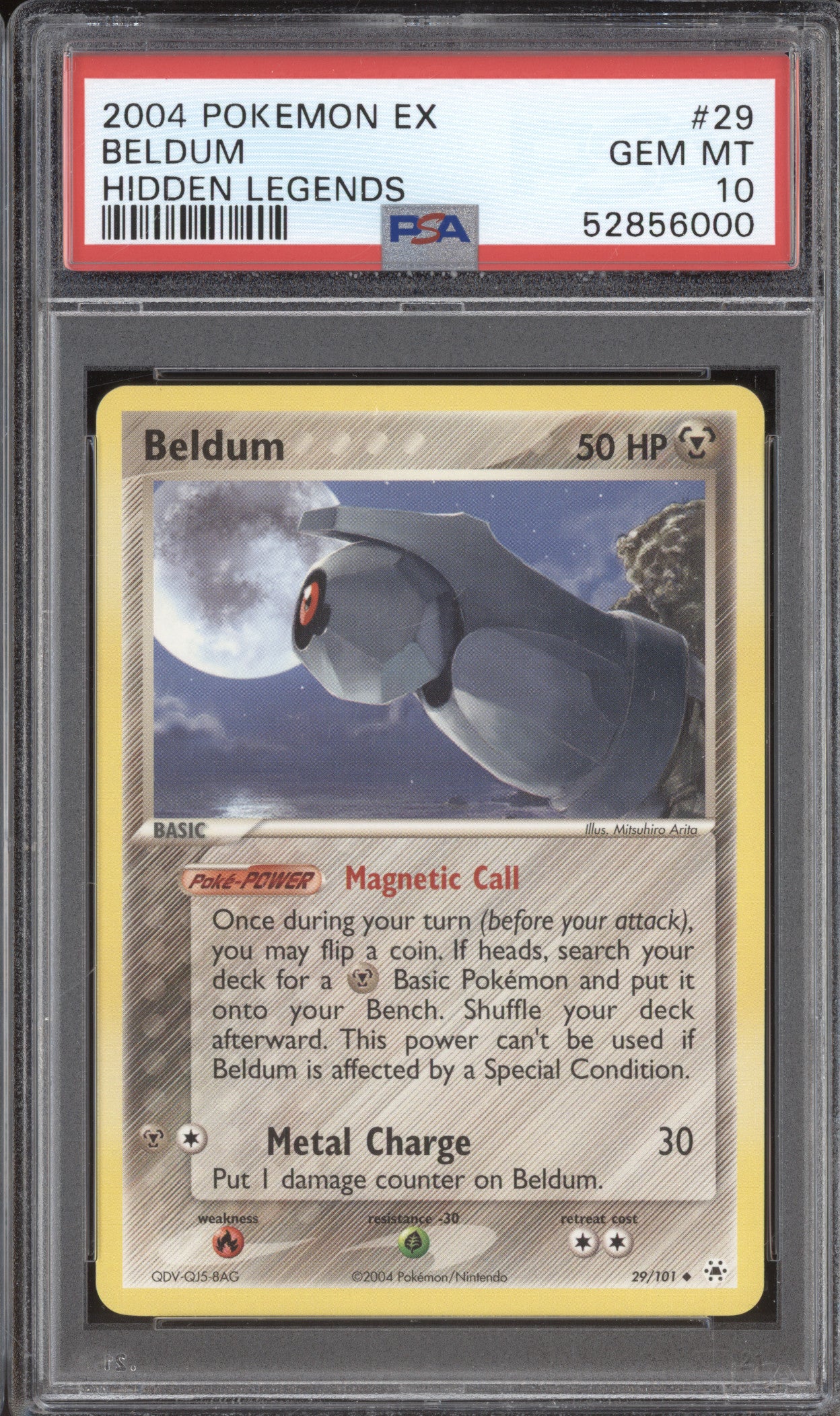 2004 Pokemon EX Hidden Legends 29/101 Beldum PSA 10