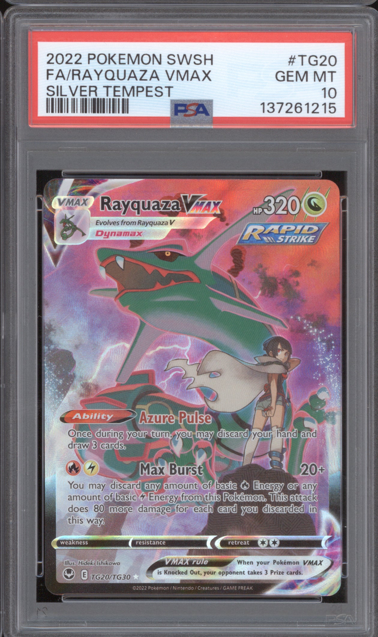 Rayquaza VMAX 2022 Pokemon Silver Tempest TG20/TG30 PSA 10