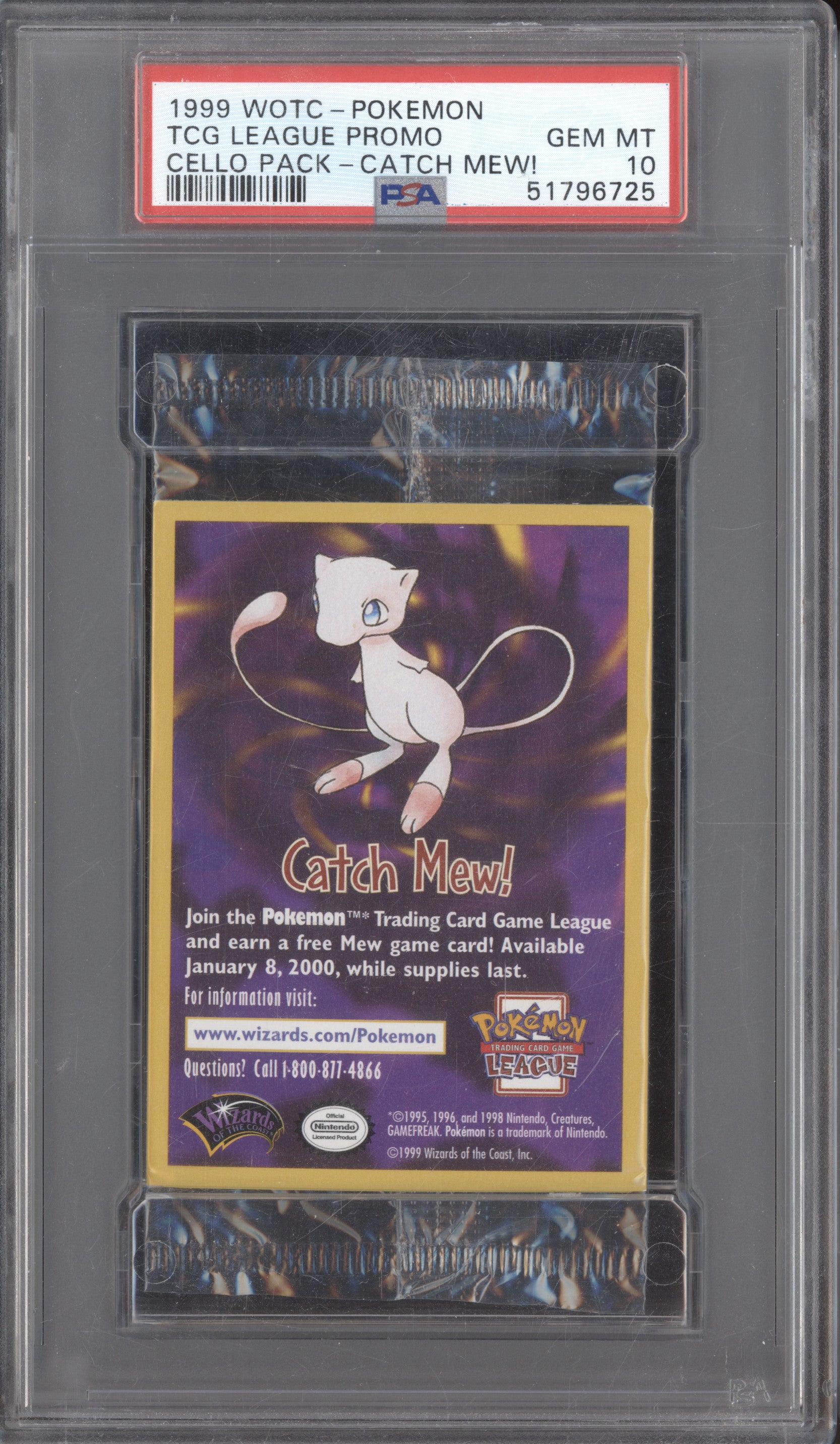 Catch Mew 1999 WOTC Pokemon League Promo Cello Pack Promo Sealed PSA 10