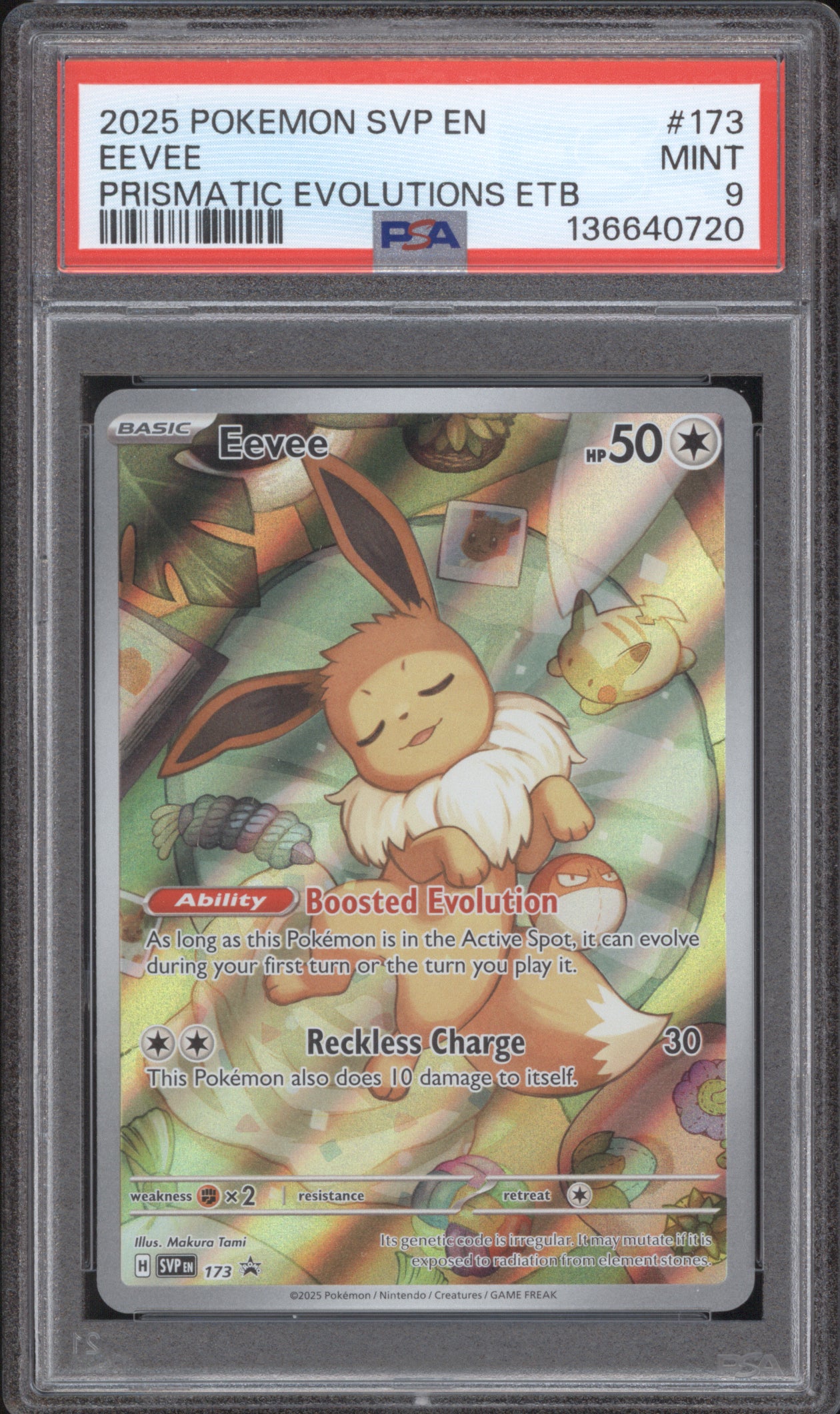Eevee 2025 Pokemon Scarlet & Violet Promo SVP173 Prismatic Evolutions PSA 9