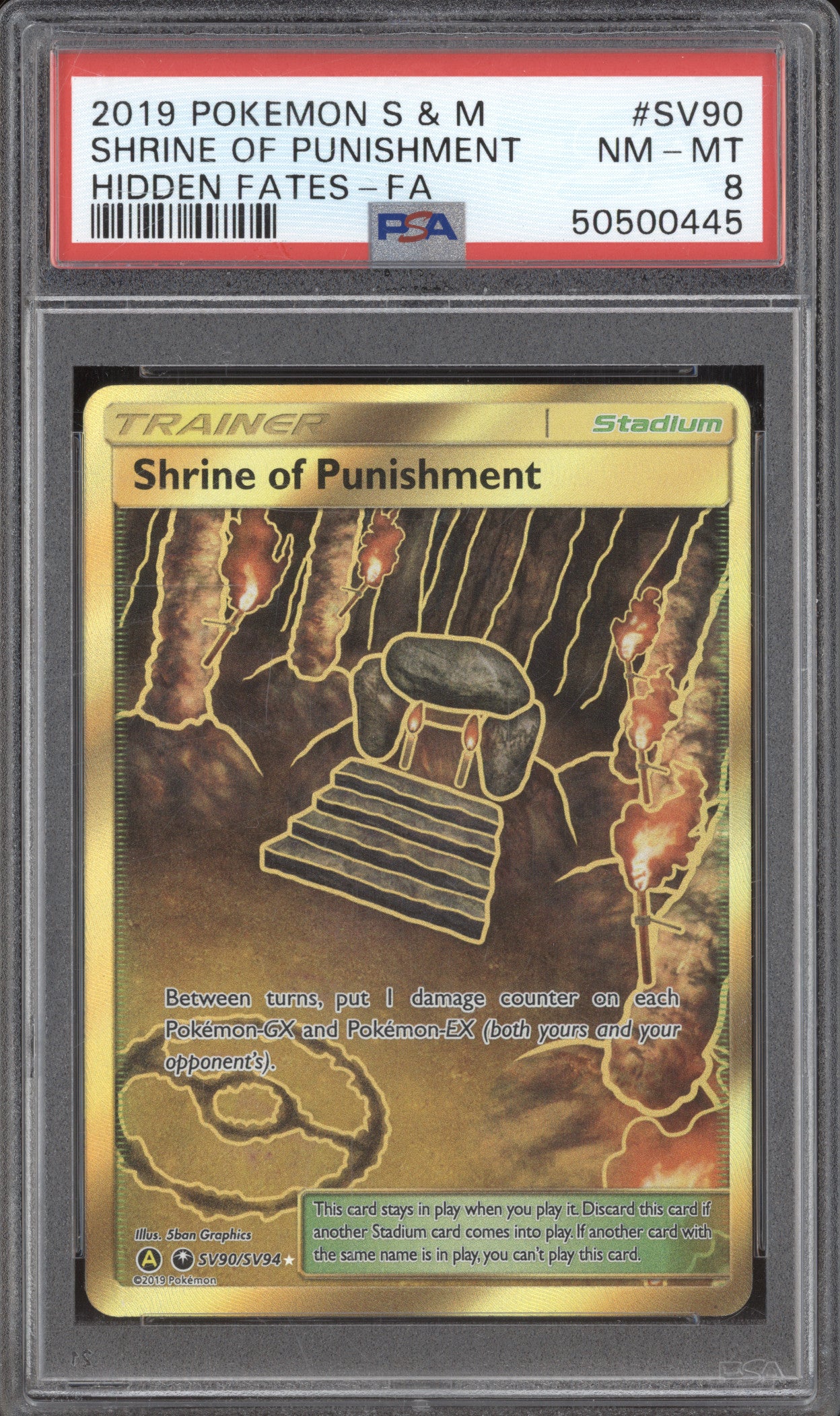 2019 Pokemon Hidden Fates SV90 Shrine of Punishment Shiny Vault PSA 8