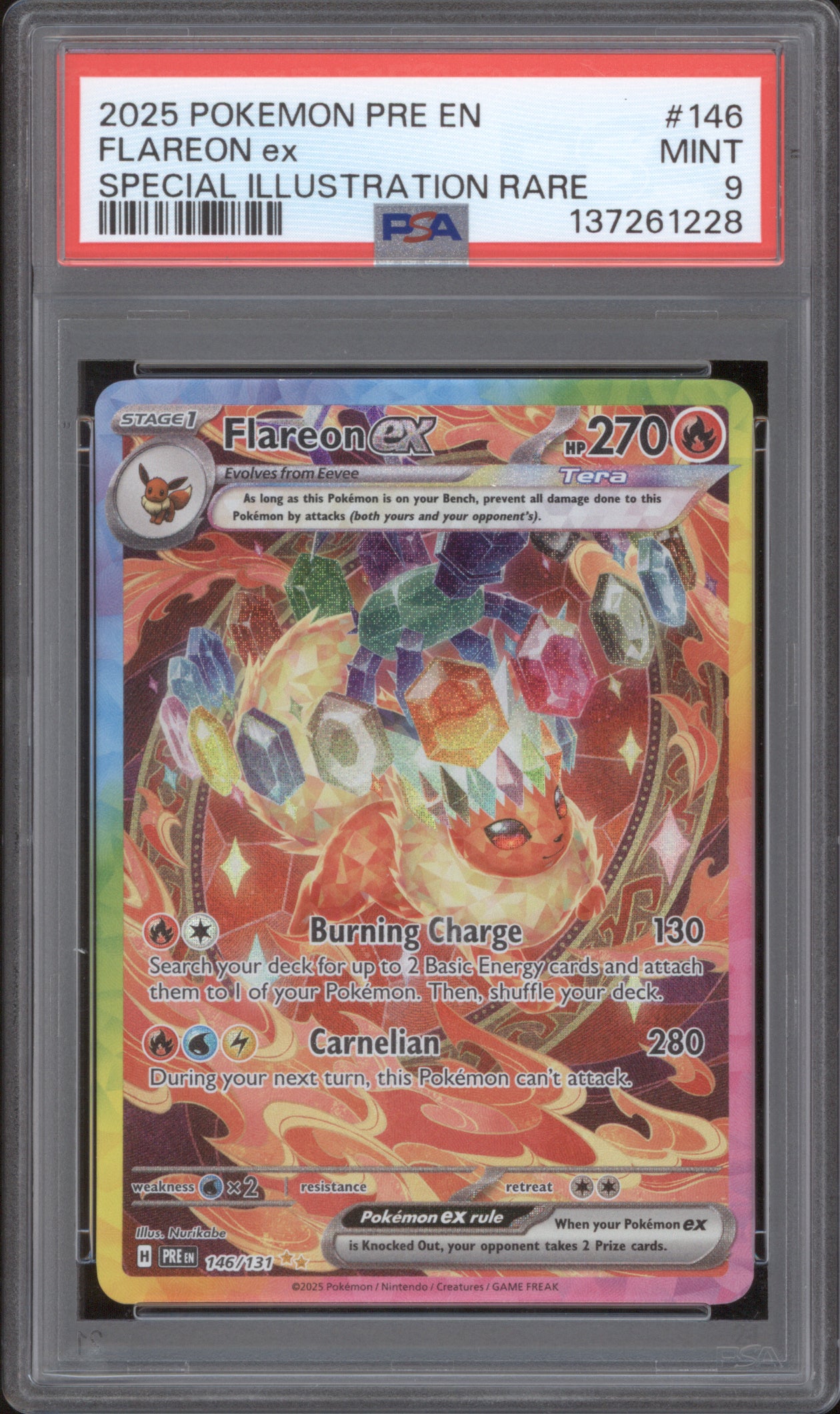 Flareon ex Pokemon Prismatic Evolutions PRE 146/131 Special Illustration PSA 9