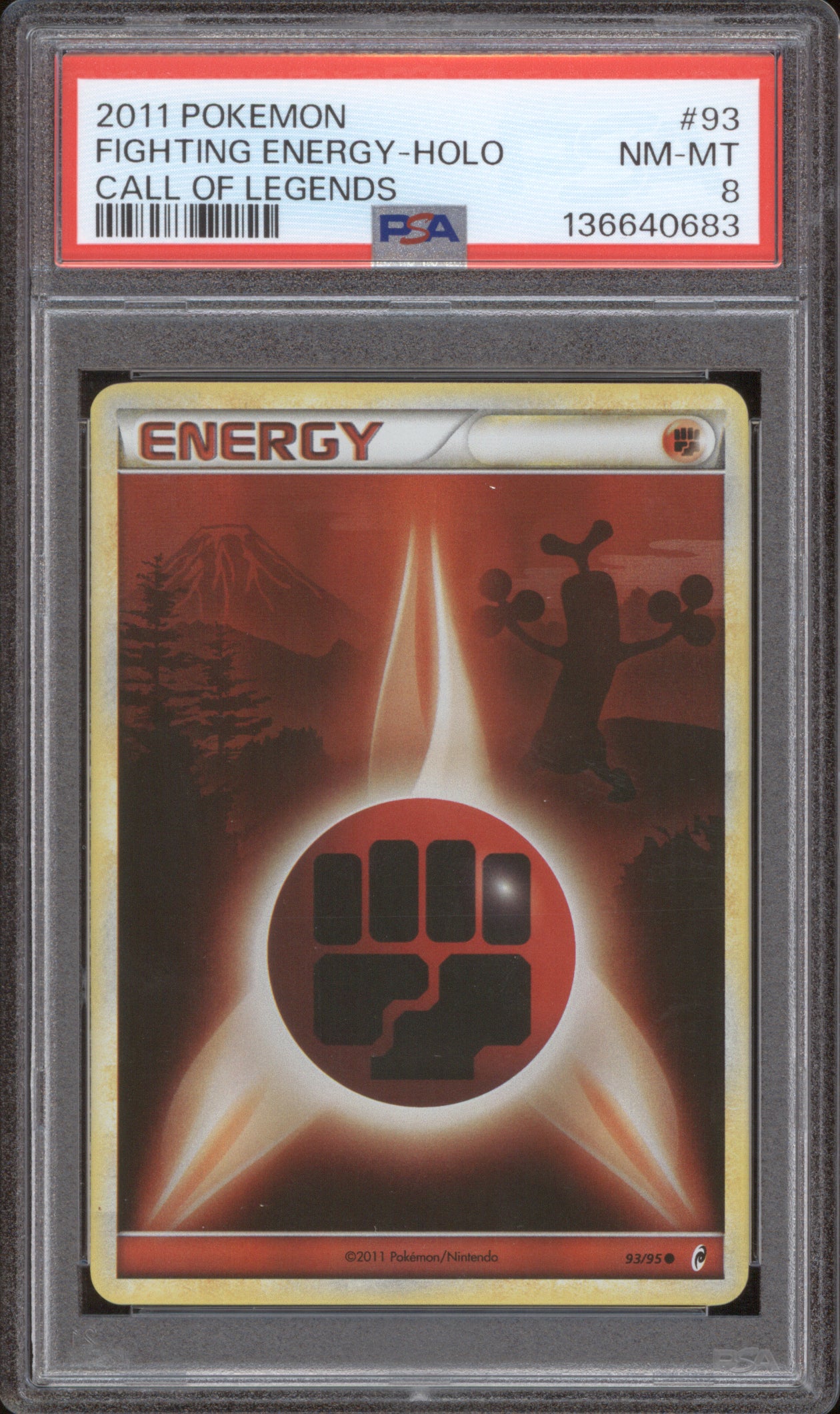 Fighting Energy Holo 2011 Pokemon Call of Legends 93/95 PSA 8