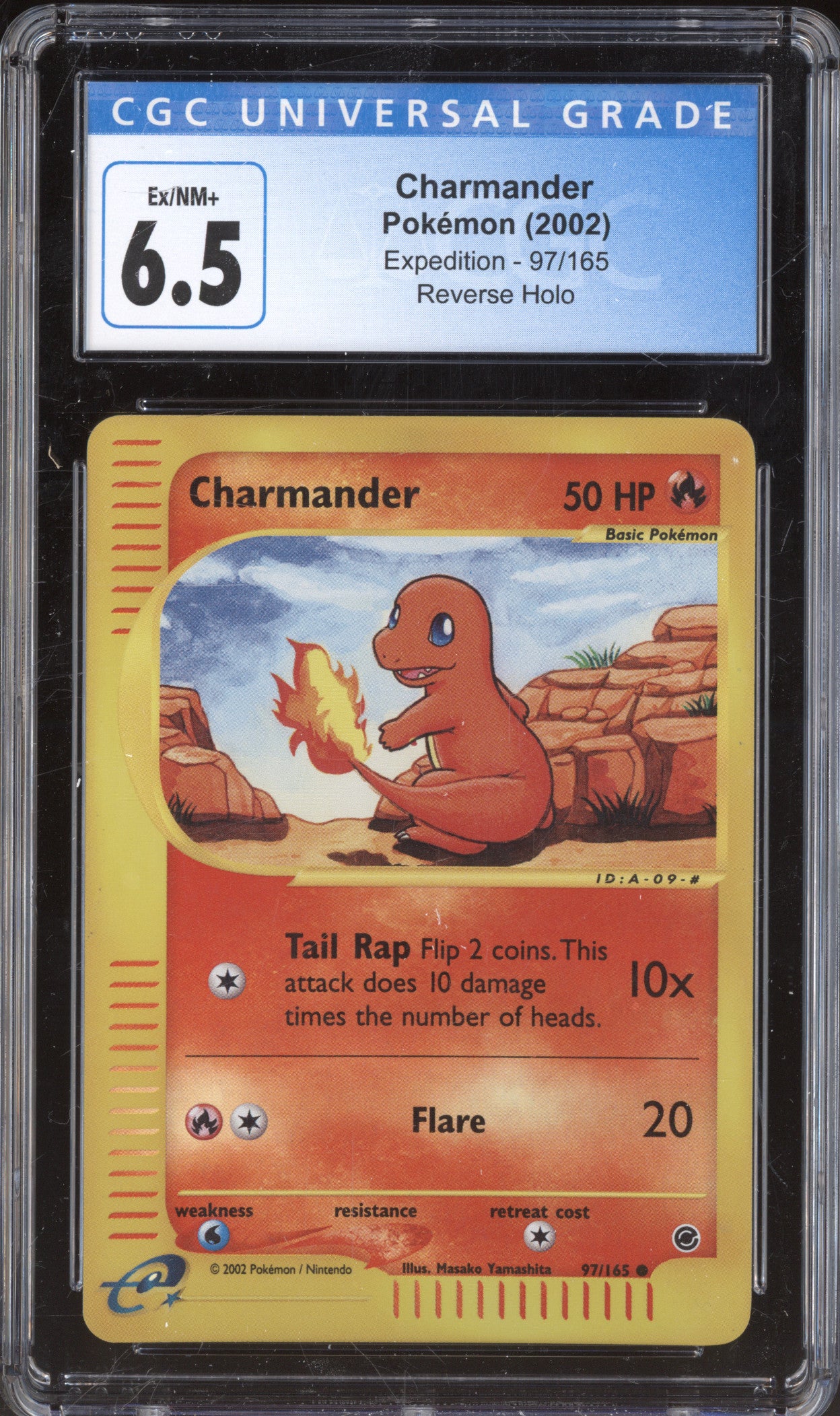 2002 Pokemon Expedition 97/165 Charmander Reverse Holo CGC 6.5