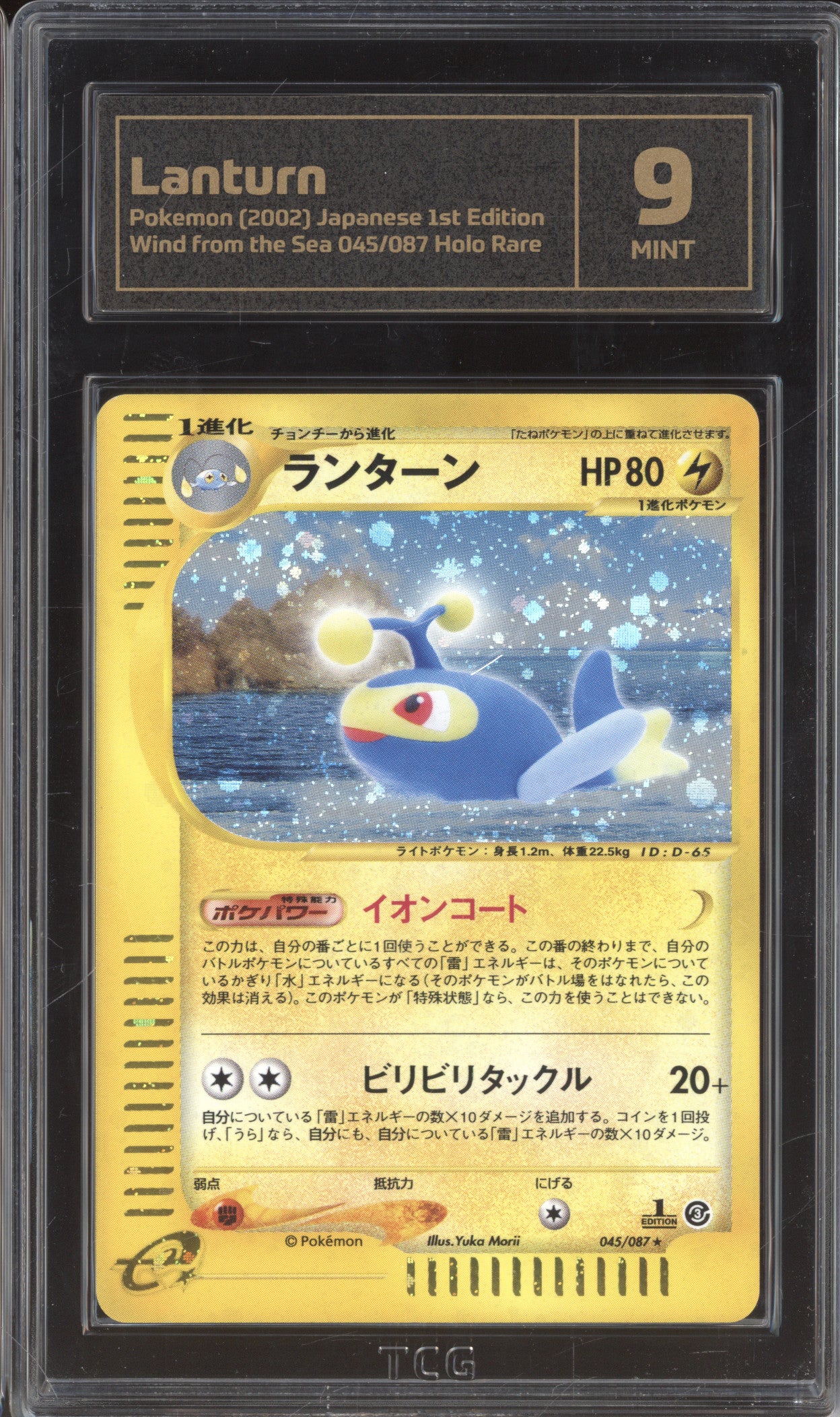 2002 Pokemon JP Wind From The Sea 045/087 Lanturn Holo Rare TCG 9