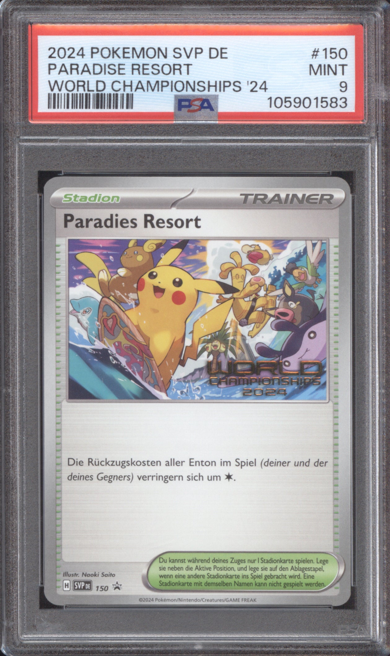Paradise Resort 2024 Pokemon World Championships 2024 SVP 150 PSA 9