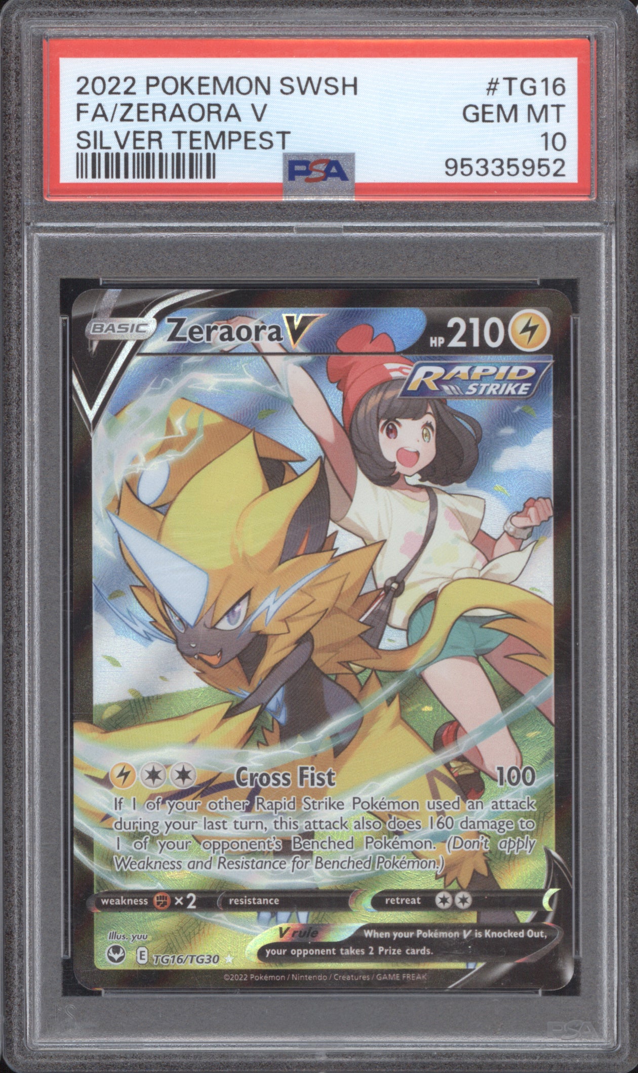 Zeraora V 2022 Pokemon Silver Tempest TG16/TG30 PSA 10