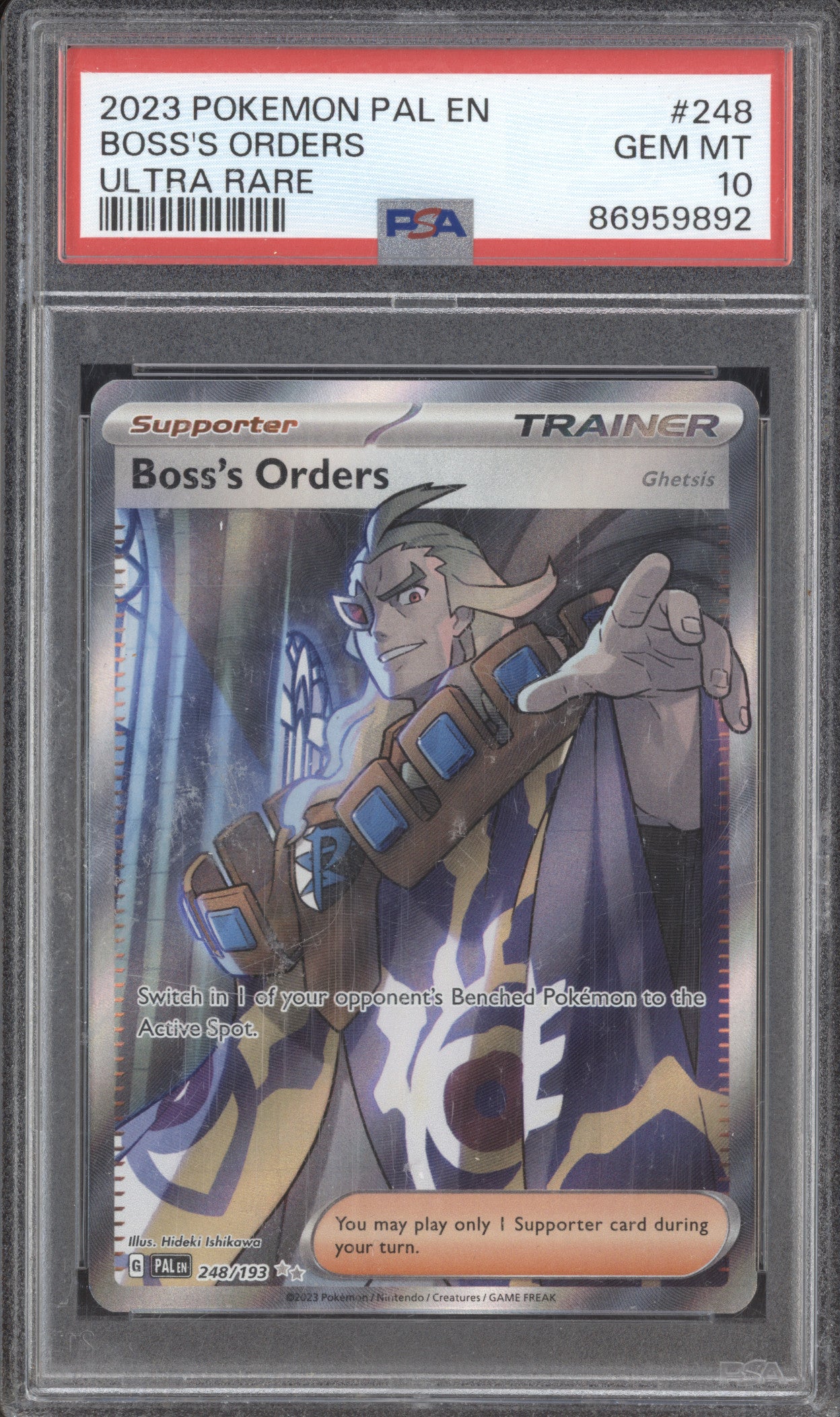 2023 Pokemon Paldea Evolved 248/193 Ghetsis Ultra Rare PSA 10