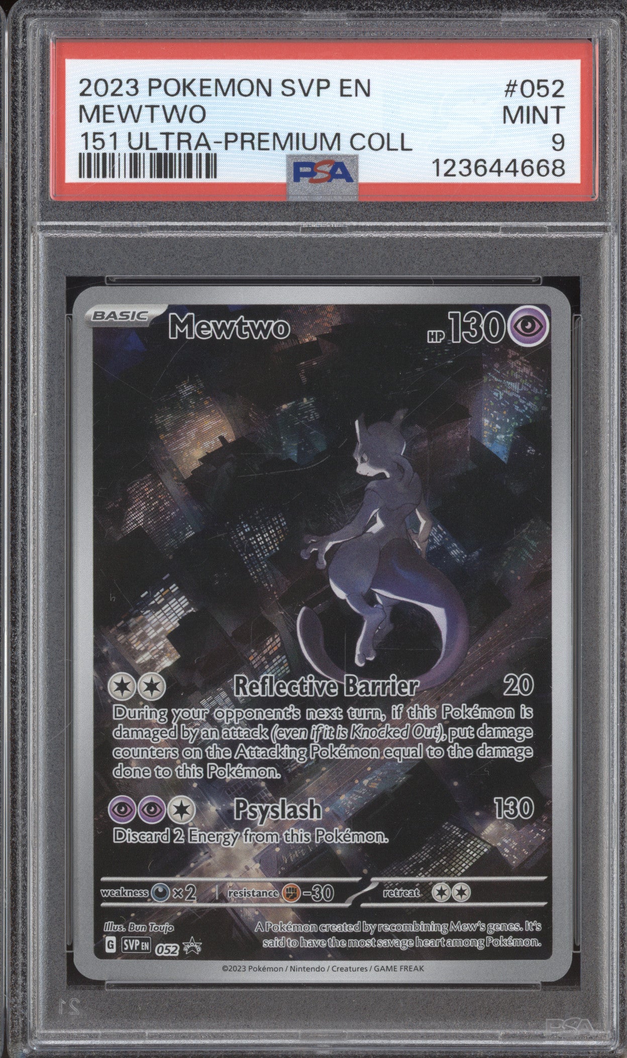 2023 Pokemon Scarlet & Violet Promo SVP 052 Mewtwo Black Star Promo PSA 9