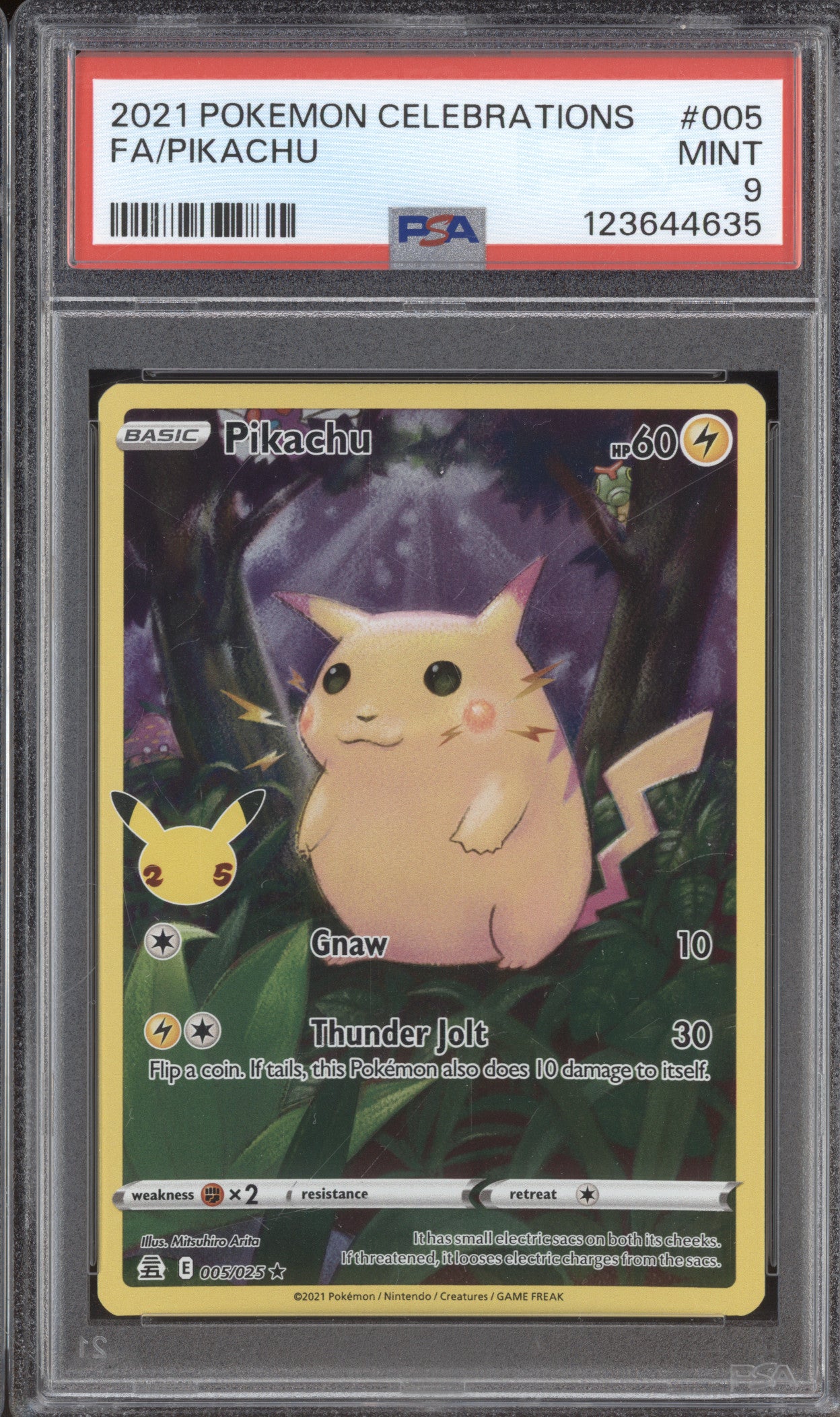 2021 Pokemon Celebrations 005 Pikachu Full Art PSA 9