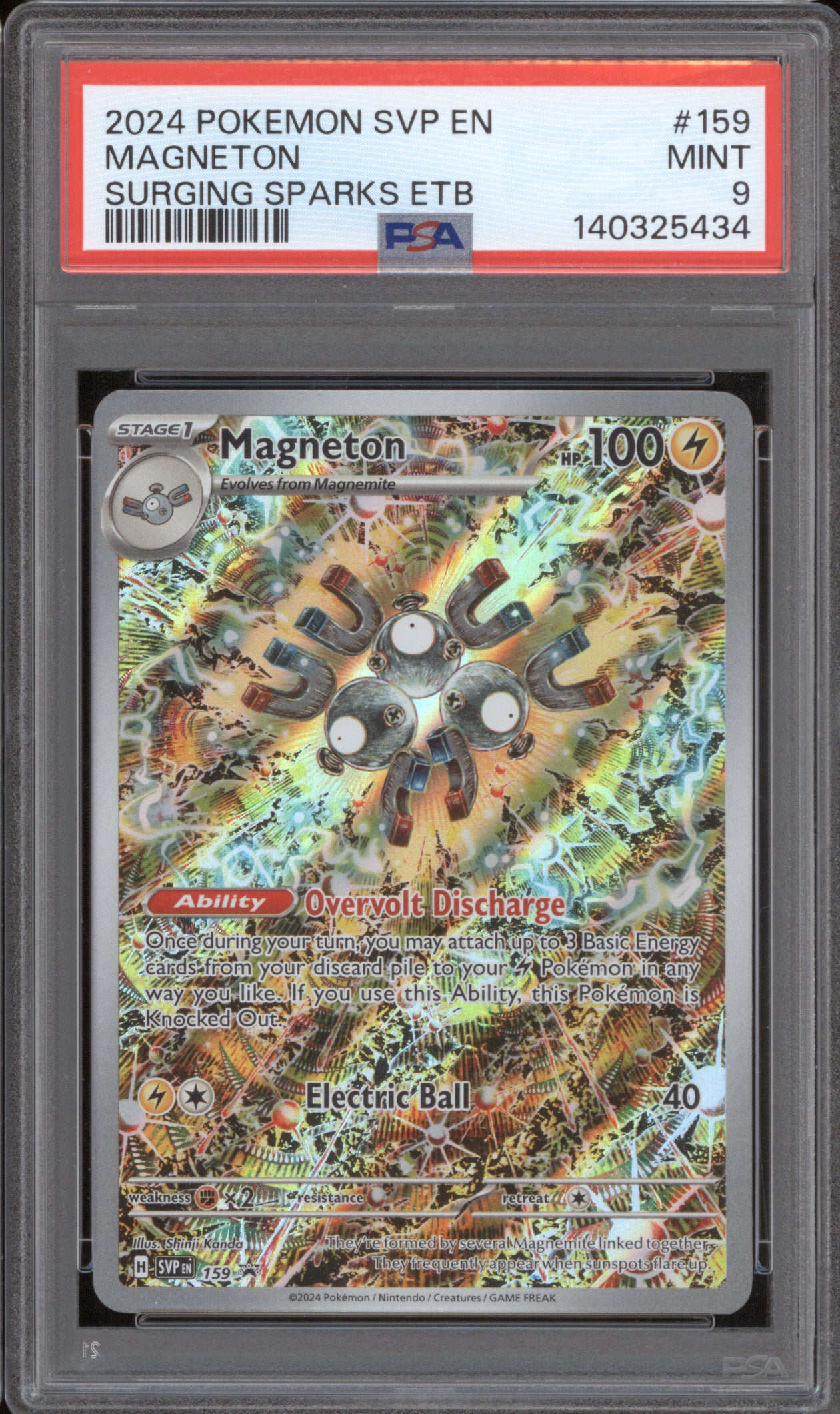 Magneton 2024 Pokemon Surging Sparks ETB Promo SVP 159 PSA 9
