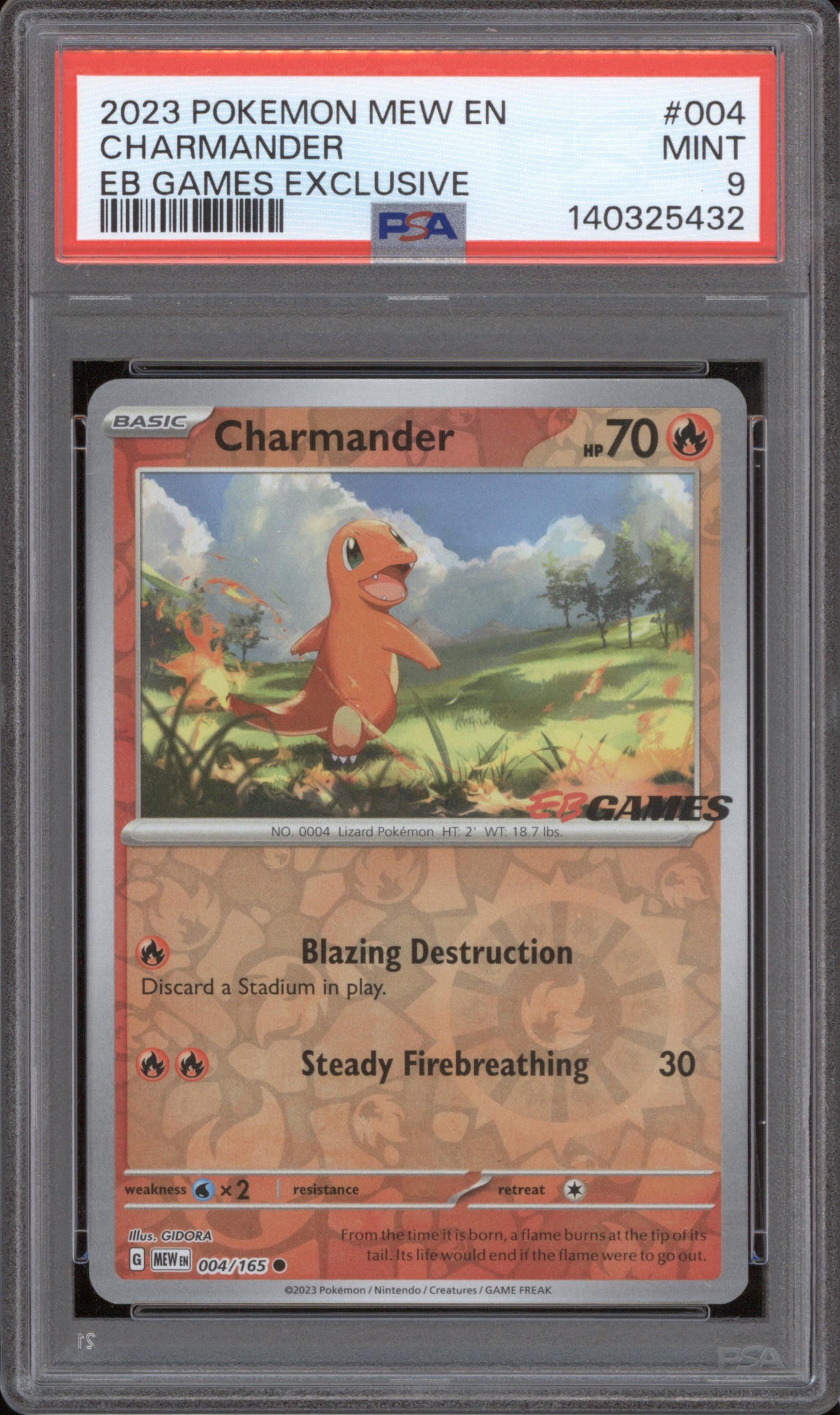 Charmander 2023 Pokemon EB Games Promo 151 MEW 004/165 PSA 9