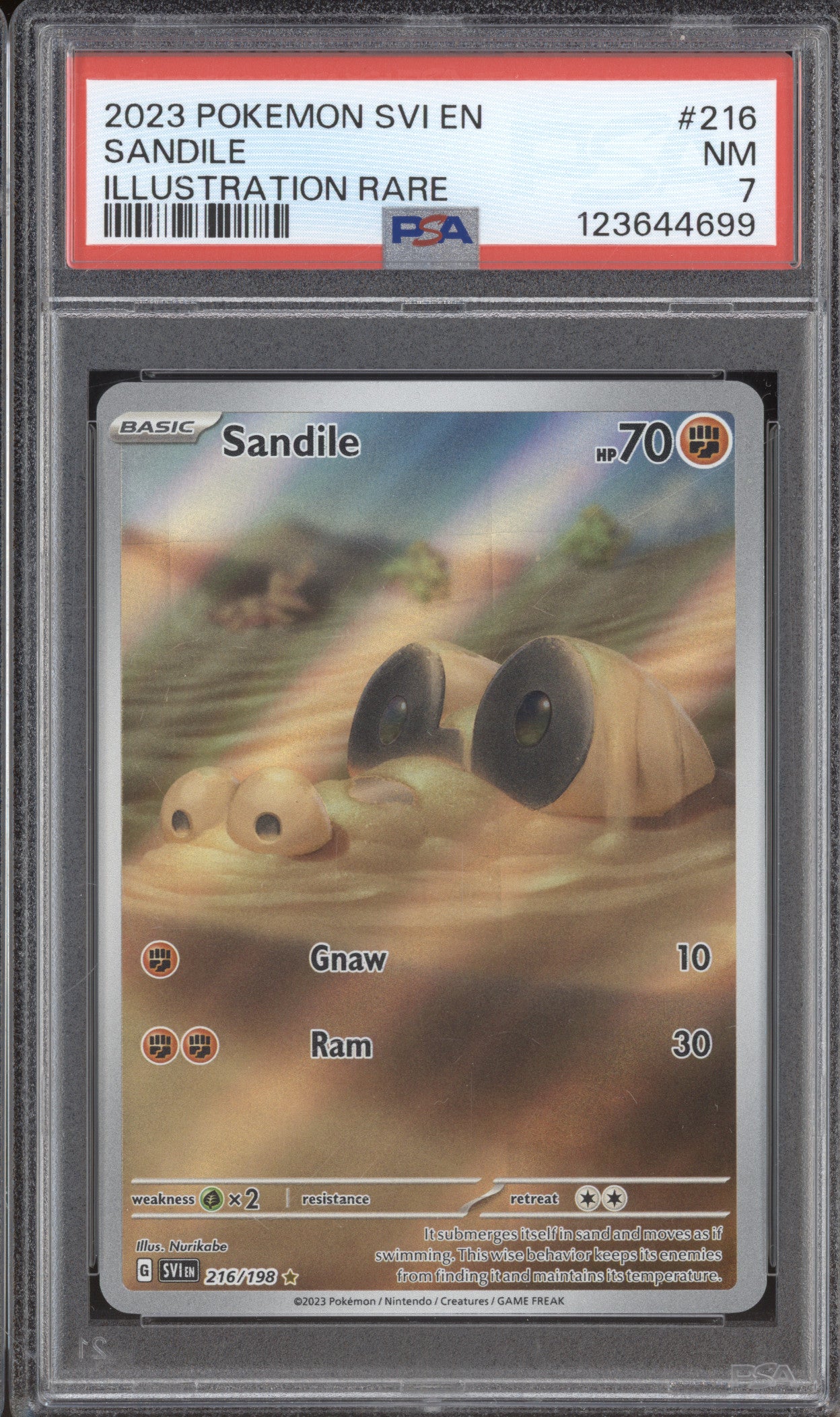 2023 Pokemon TCG Scarlet & Violet SVI 216 Sandile Illustration Rare PSA 7