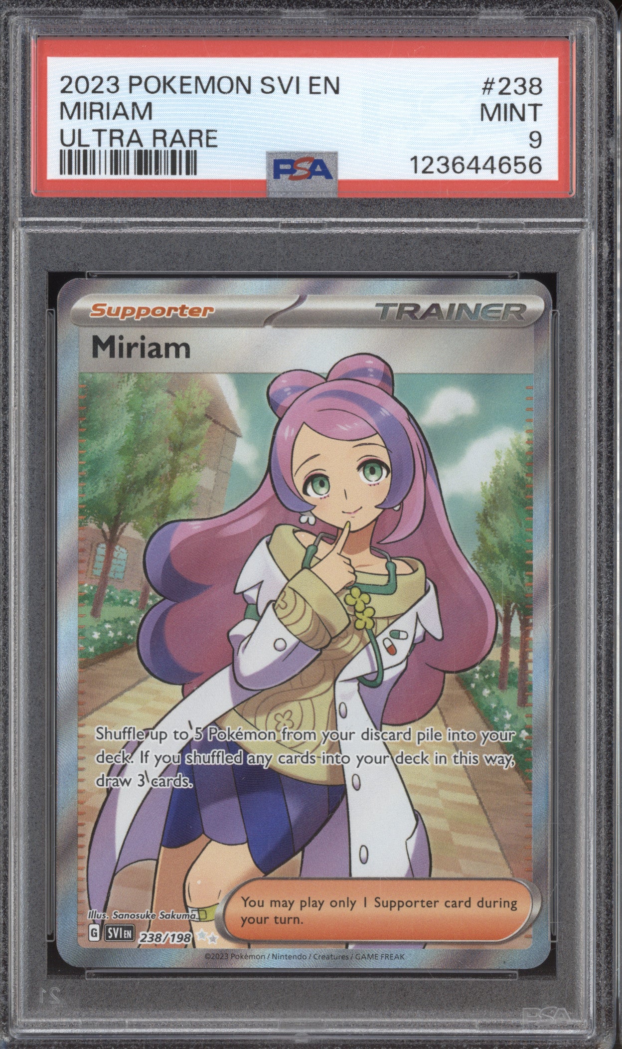 2023 Pokemon Scarlet & Violet SVI 238 Miriam Ultra Rare PSA 9