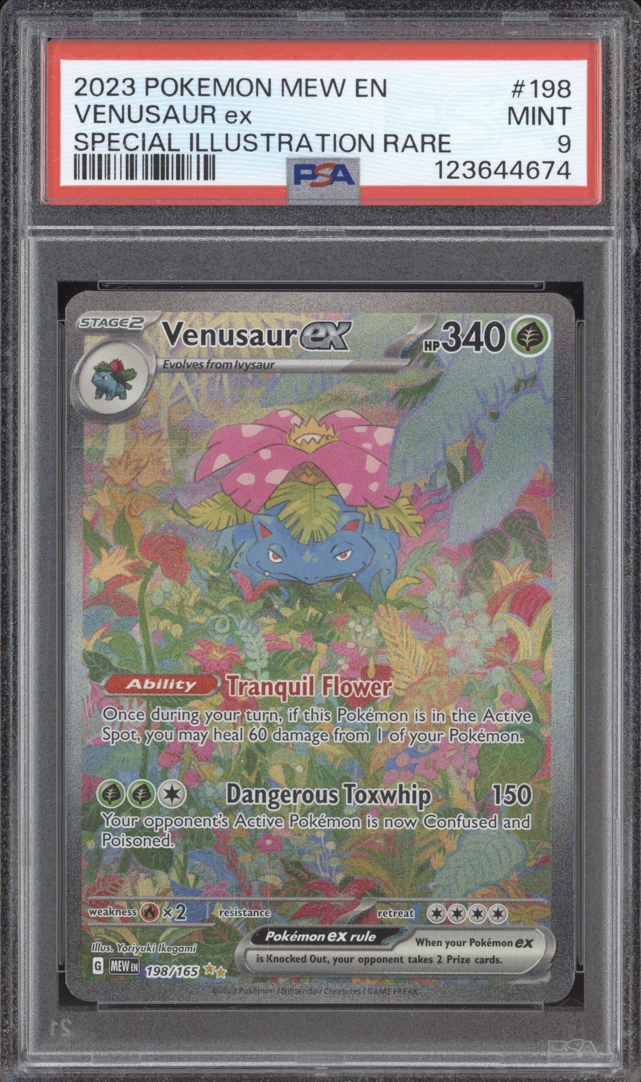 2023 Pokemon Scarlet & Violet 151 MEW 198 Venusaur ex Special Illustration PSA 9