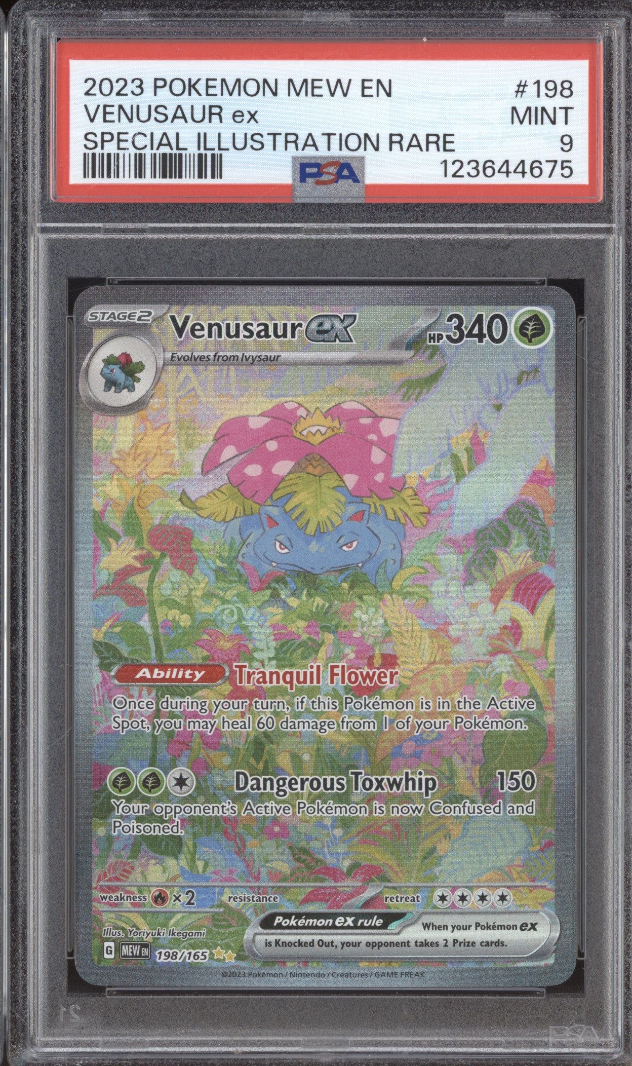 2023 Pokemon Scarlet & Violet 151 MEW 198 Venusaur ex Special Illustration PSA 9