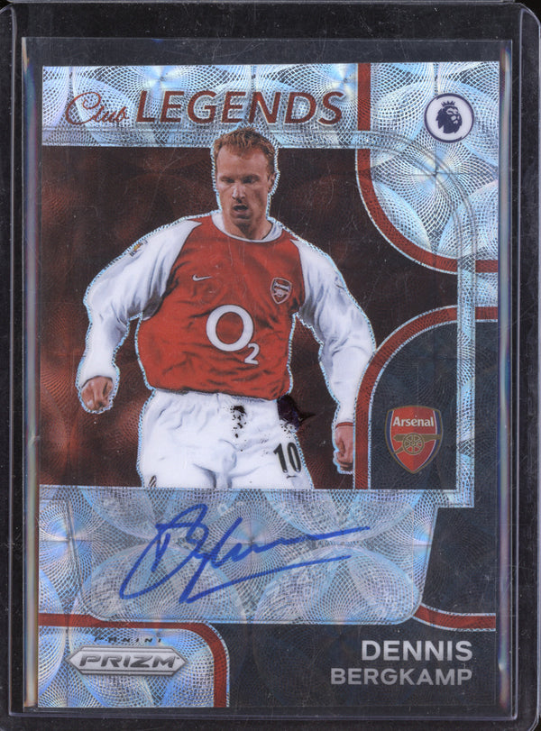 Dennis Bergkamp 2022-23 Panini Prizm CL-DB Club Legends Silver Choice Auto