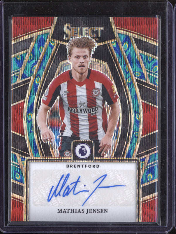 Mathias Jensen 2023-24 Panini Select Premier League SS-MJ Select Sig Peacock