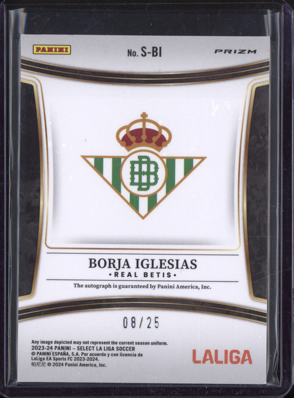 Borja Iglesias 2023-24 Panini Select La Liga S-BI Auto Tie-Dye 8/25