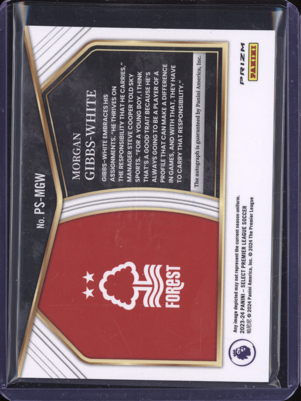 Morgan Gibbs-White 2023-24 Panini Select Premier League  PS-MGW Pitchside Signature Peacock