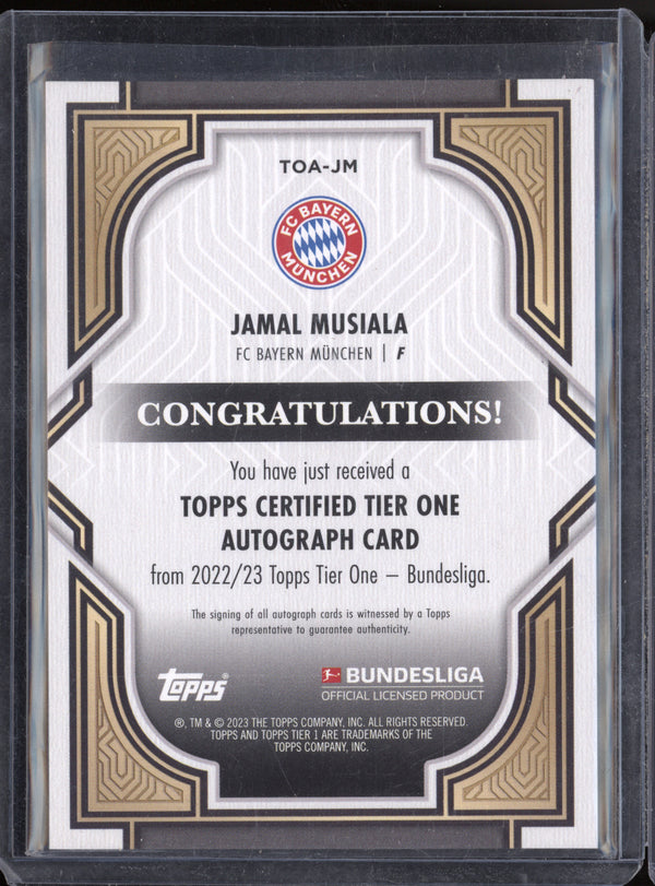 Jamal Musiala 2022-23 Topps Tier One TOA-JM Refractor Autograph 79/100