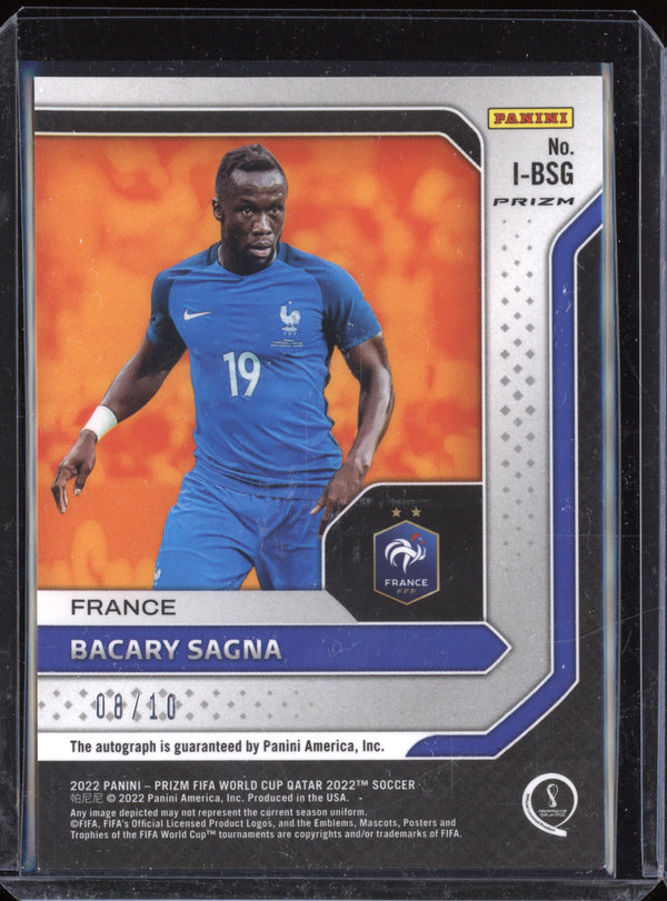 Bacary Sagna 2022 Panini Prizm WC I-BSG International Ink Gold Breakaway 8/10