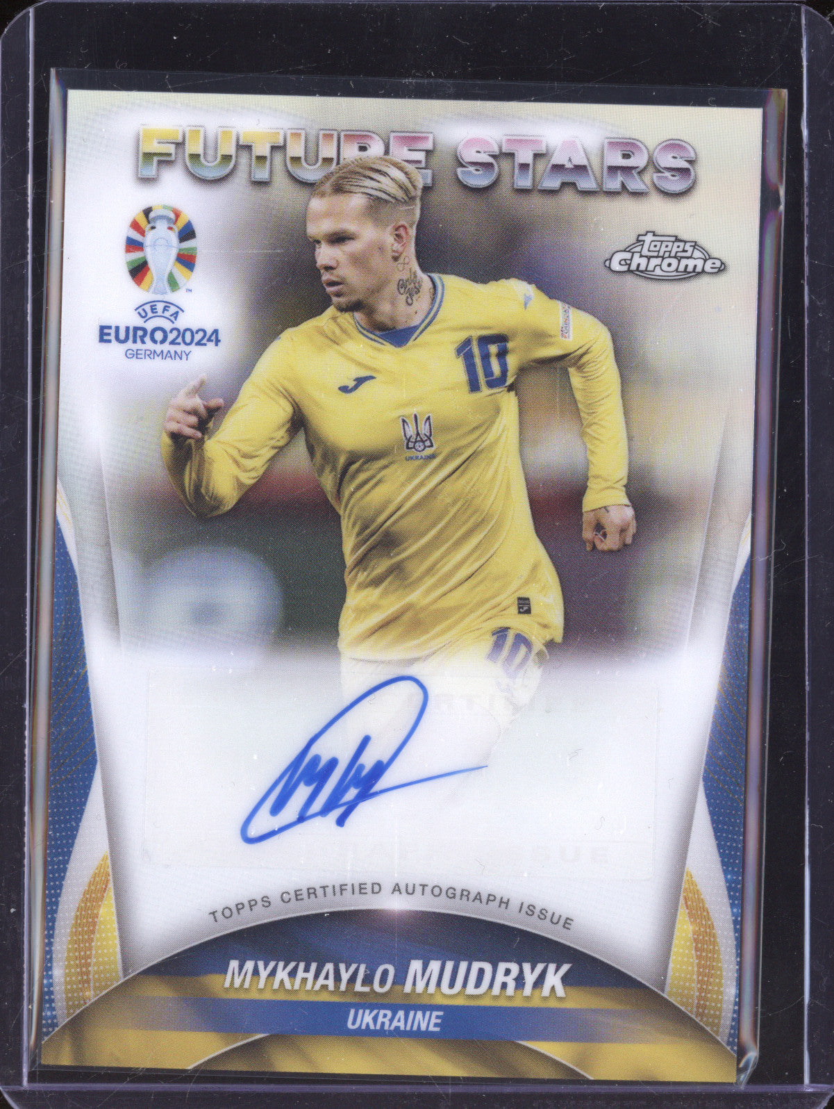 Mykhalio Mudryk 2024 Topps Chrome UEFA Euro FSA-MM Future Stars Autograph