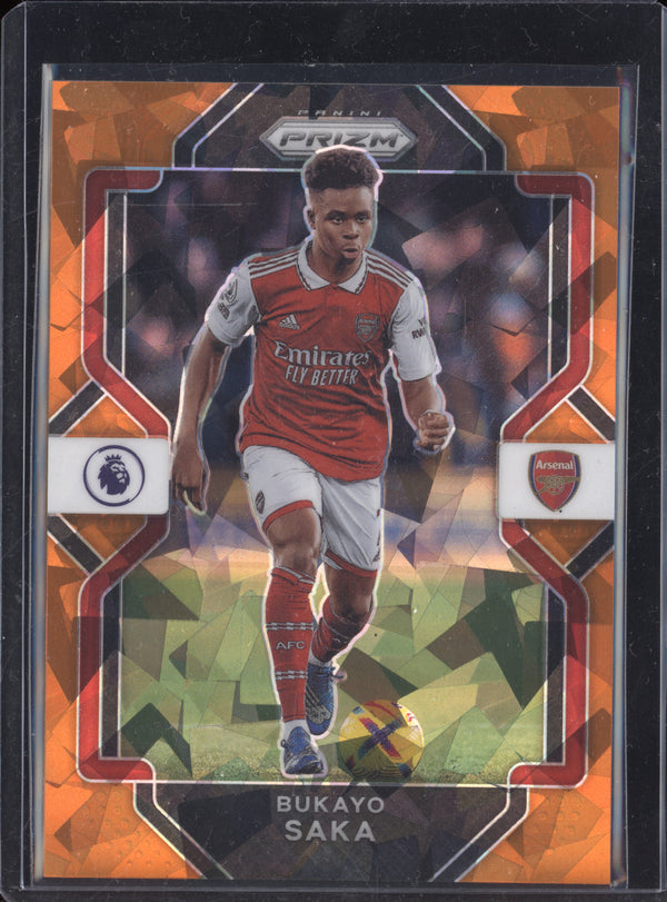 Bukayo Saka 2022-23 Panini Prizm 207 Orange Ice 15/23