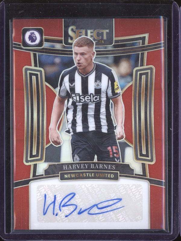 Harvey Barnes 2023-24 Panini Select Premier League S-HB Signatures Red