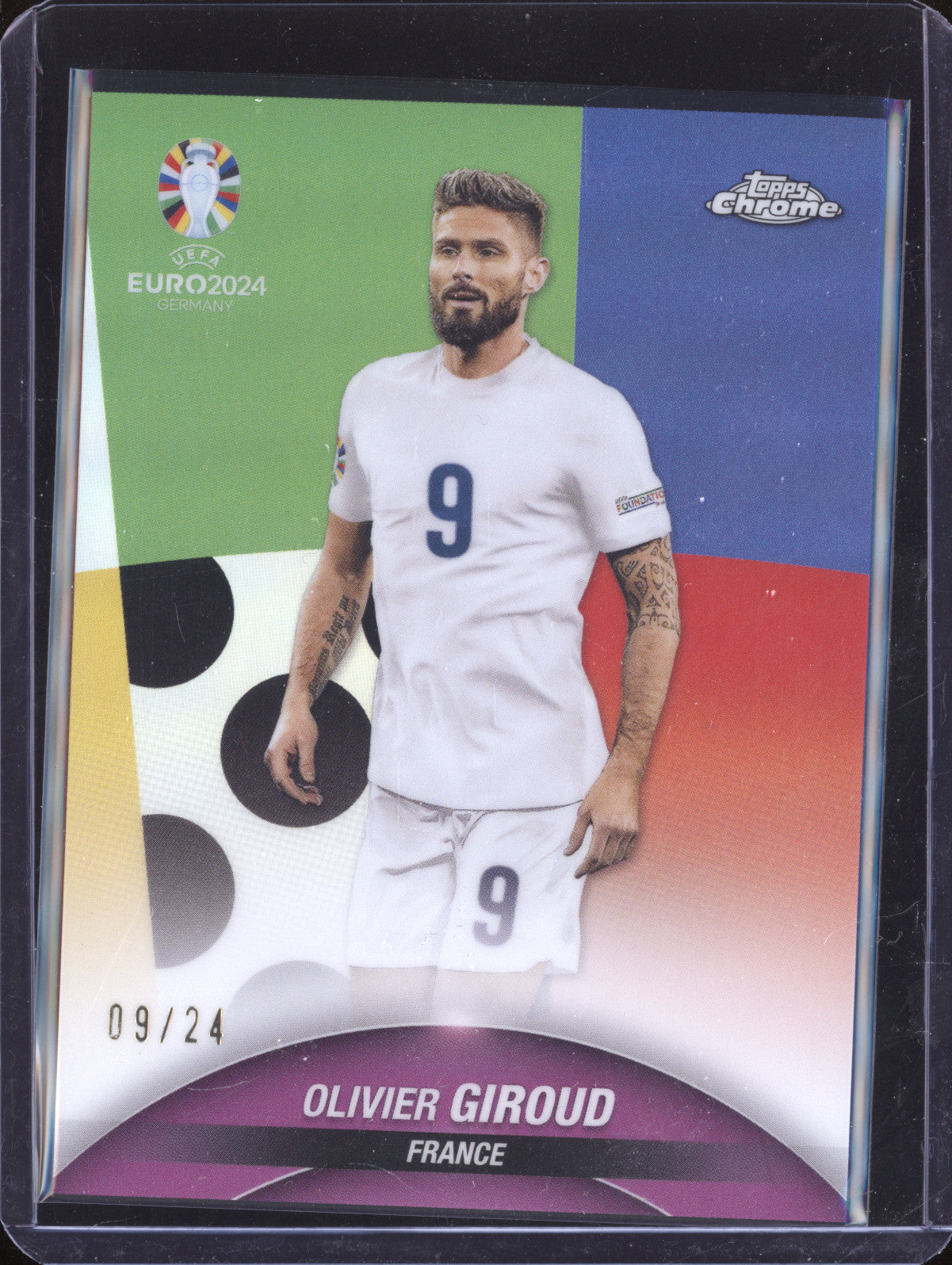 Olivier Giroud 2024 Topps Chrome UEFA Euro 85 Euro Styleguide 9/24