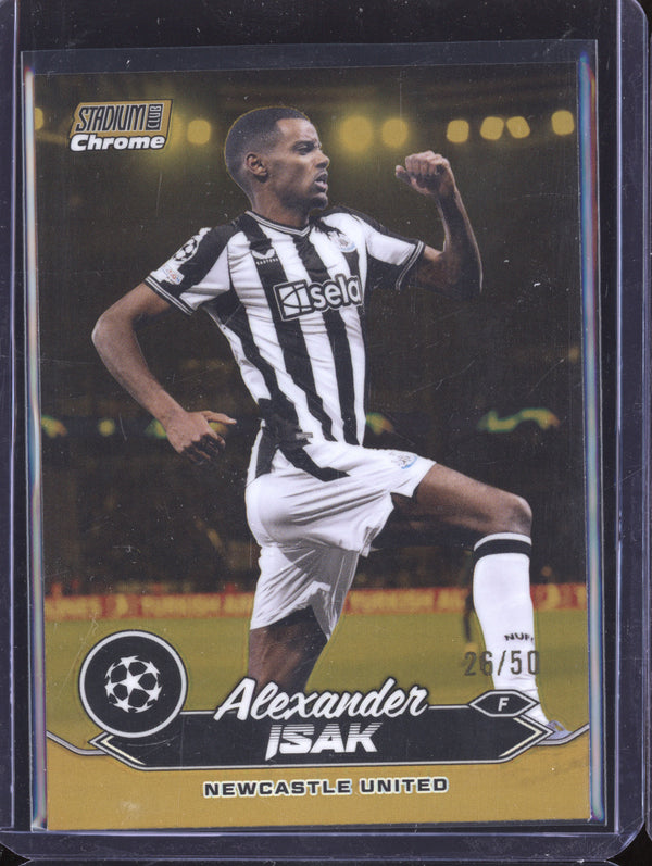 Alexander Isak 2023-24 Topps Stadium Club Chrome UEFA 64 Gold 26/50