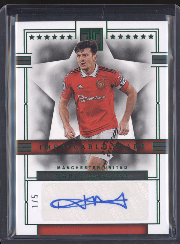 Harry Maguire 2022-23 Panini Immpecable IS-HM Impeccable Stars Emerald 1/5