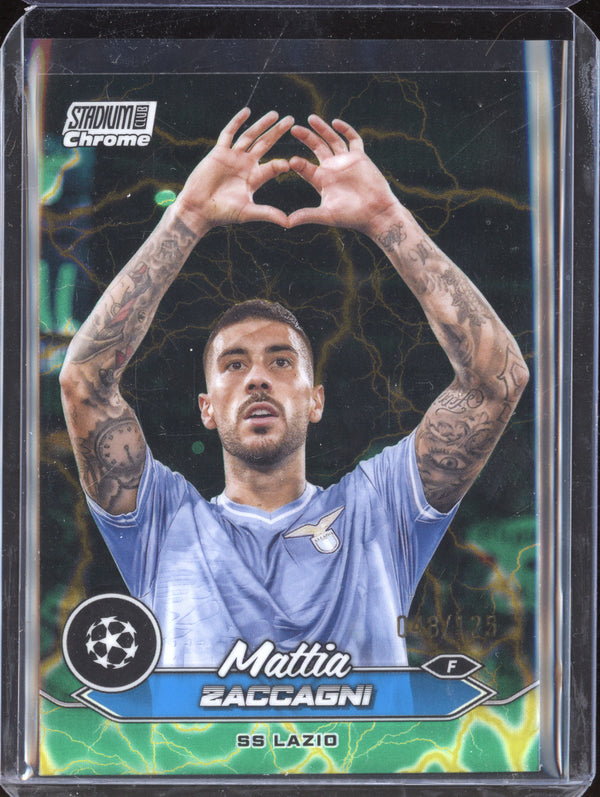 Mattia Zaccagni 2023-24 Topps Stadium Club Chrome Green Yellow Electric /125