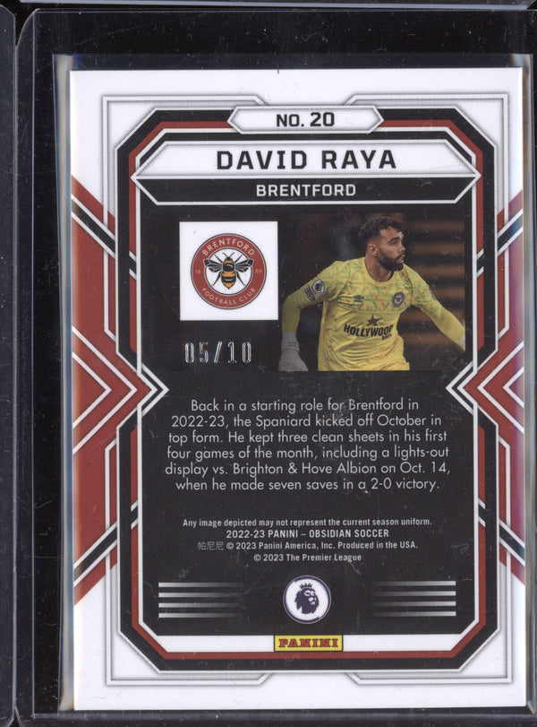 David Raya 2022-23 Panini Obsidian 20 Electric Etch Gold Flood 5/10