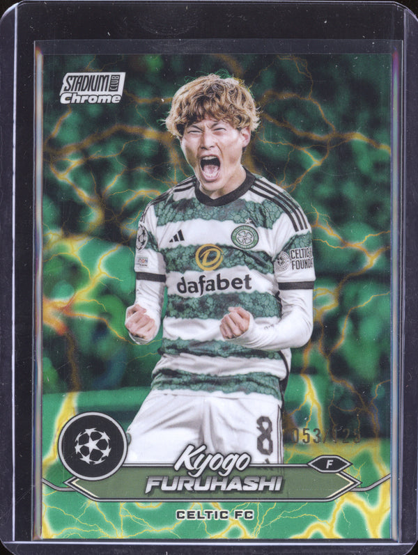 Kyogo Furuhashi 2023-24 Topps Stadium Club Chrome Green Yellow Electric /125