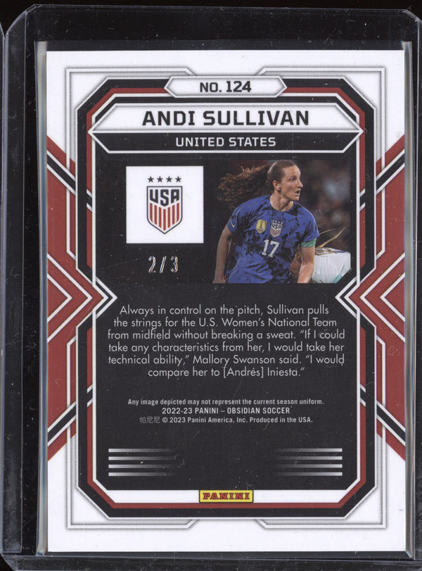 Andi Sullivan 2022-23 Panini Obsidian 124 Electric Etch Neon Green Flood 2/3