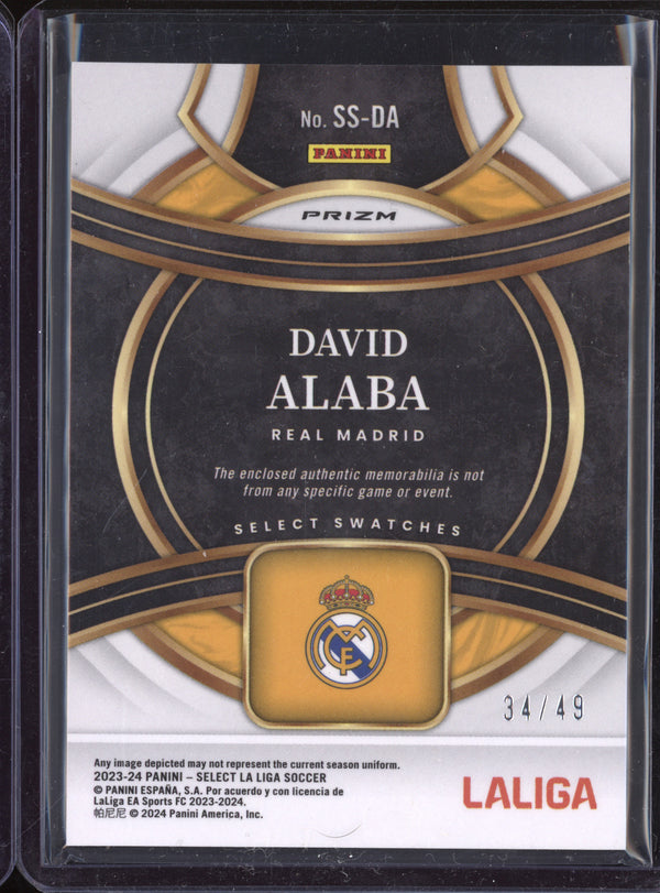 David Alaba 2023-24 Panini Select La Liga SS-DA Swatches Purple 34/49