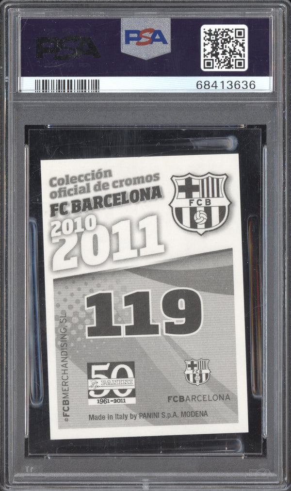 Lionel Messi 2010-11 Panini  119 Autografo PSA 9