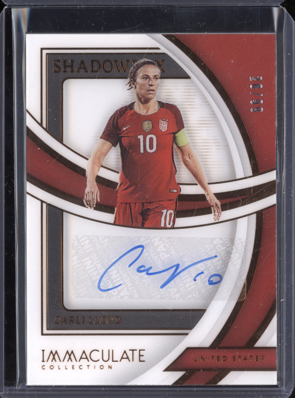 Carli Lloyd 2022-23 Panini Immaculate SS-CL Shadowbox Sigantures 28/99