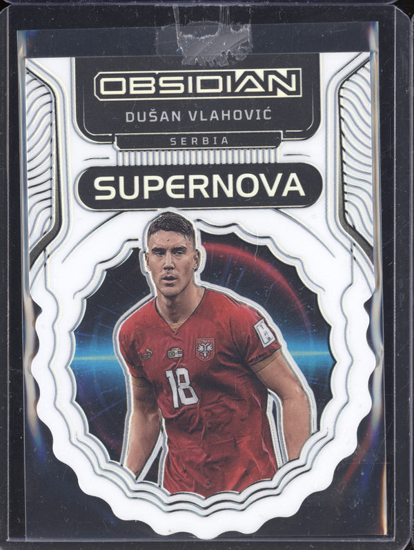 Dusan Vlahovic 2022-23 Panini Obsidian 12 Supernova Contra Electric Etch 8/9